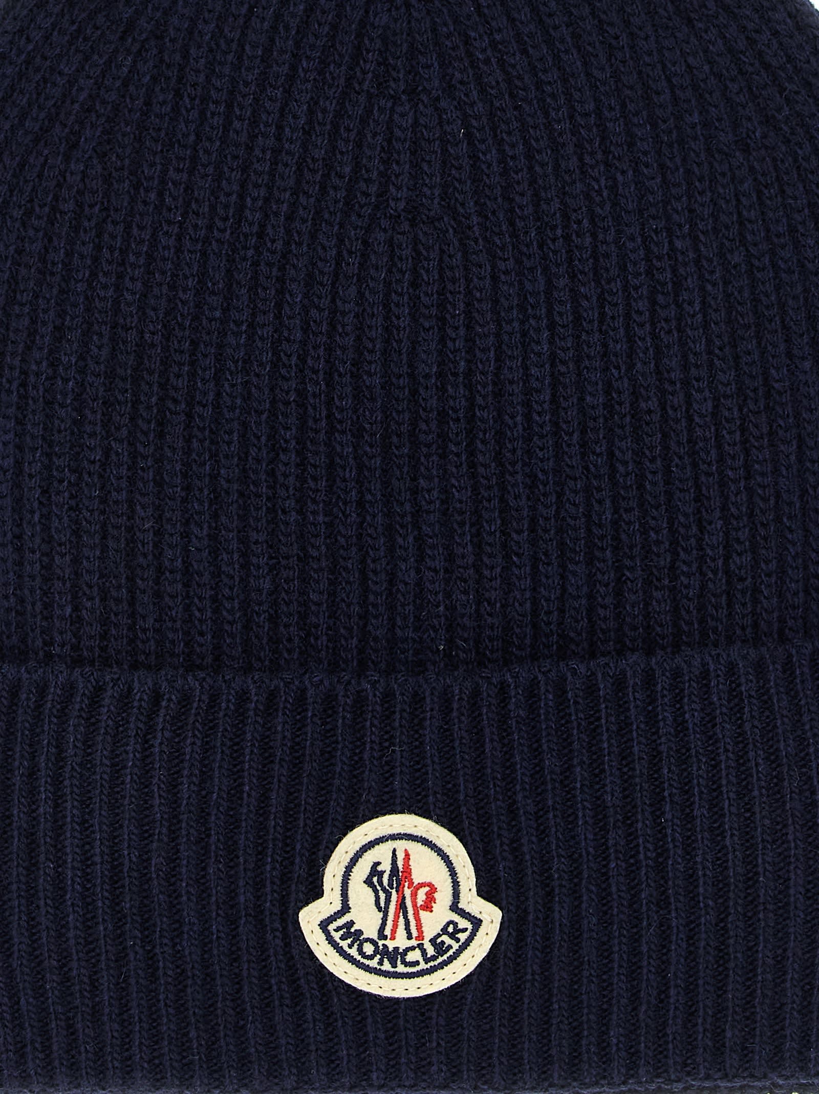 Moncler Wool And Cashmere Beanie In Blue
