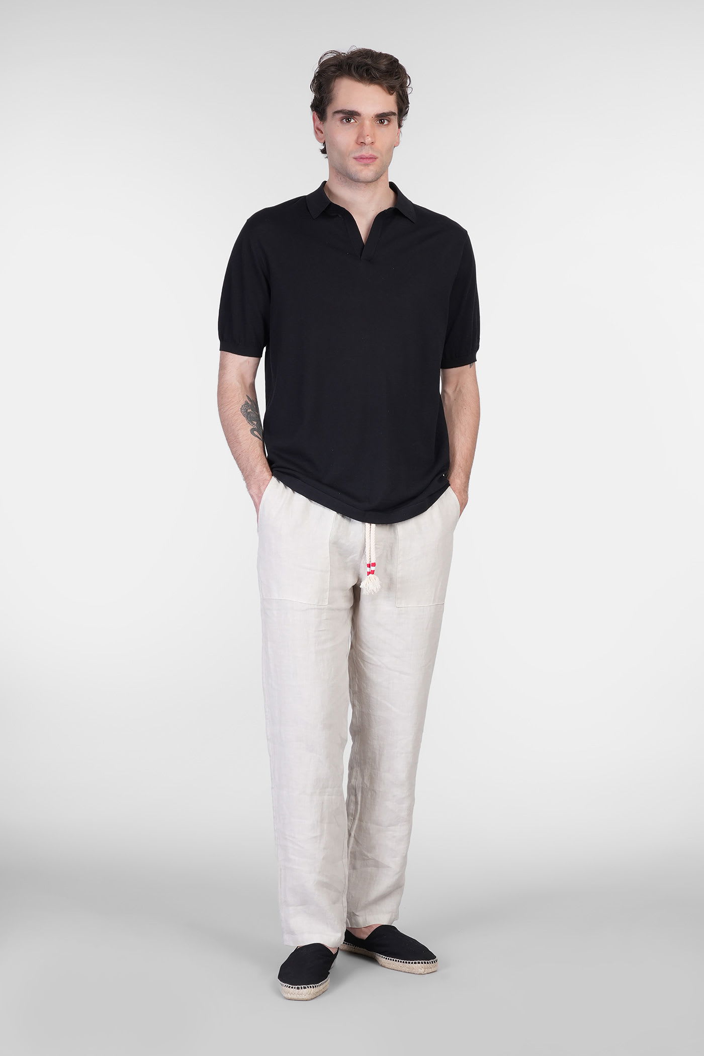 Mc2 Saint Barth Solan Polo In Black Cotton In Black