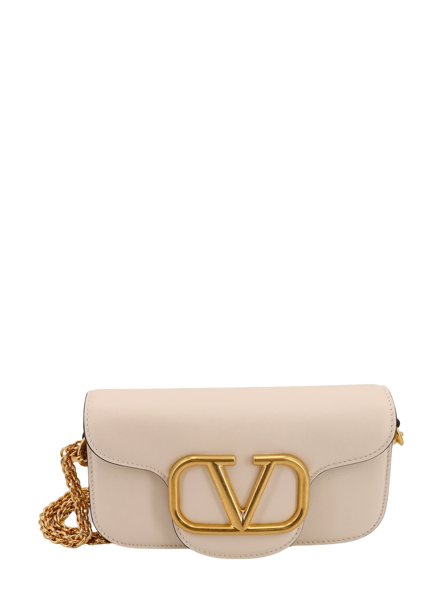 Valentino Garavani Mini VSling Crystal & Paillette Top Handle Bag in Mv6  Light Peach/Rose Mist