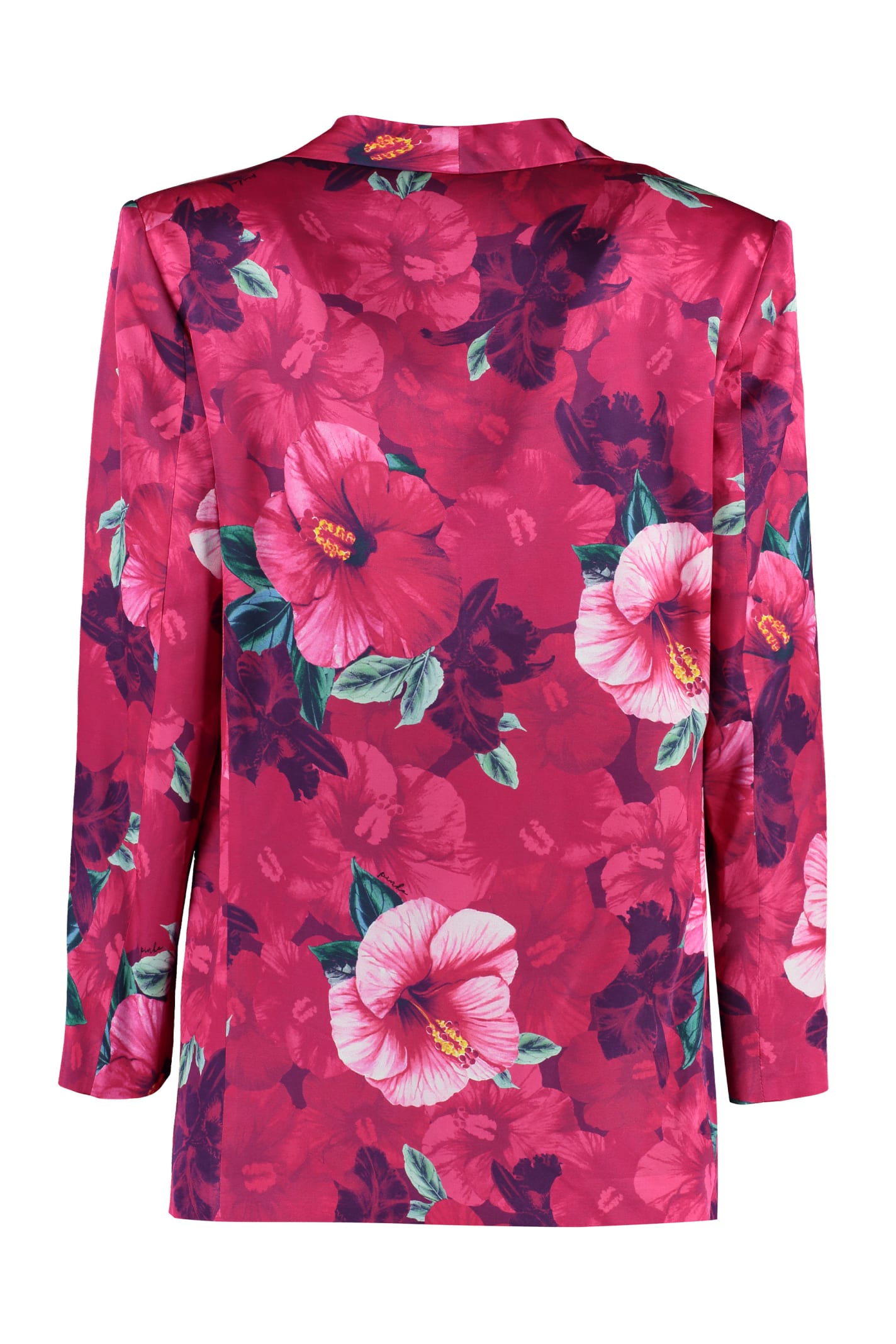 Shop Pinko Single-breasted Viscose Blazer In Fuchsia