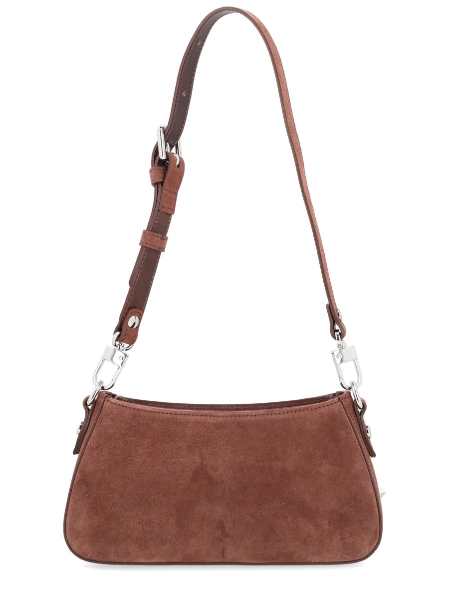 Vivienne Westwood Rectangular Suede Shoulder Bag With Adjustable Strap In Brown