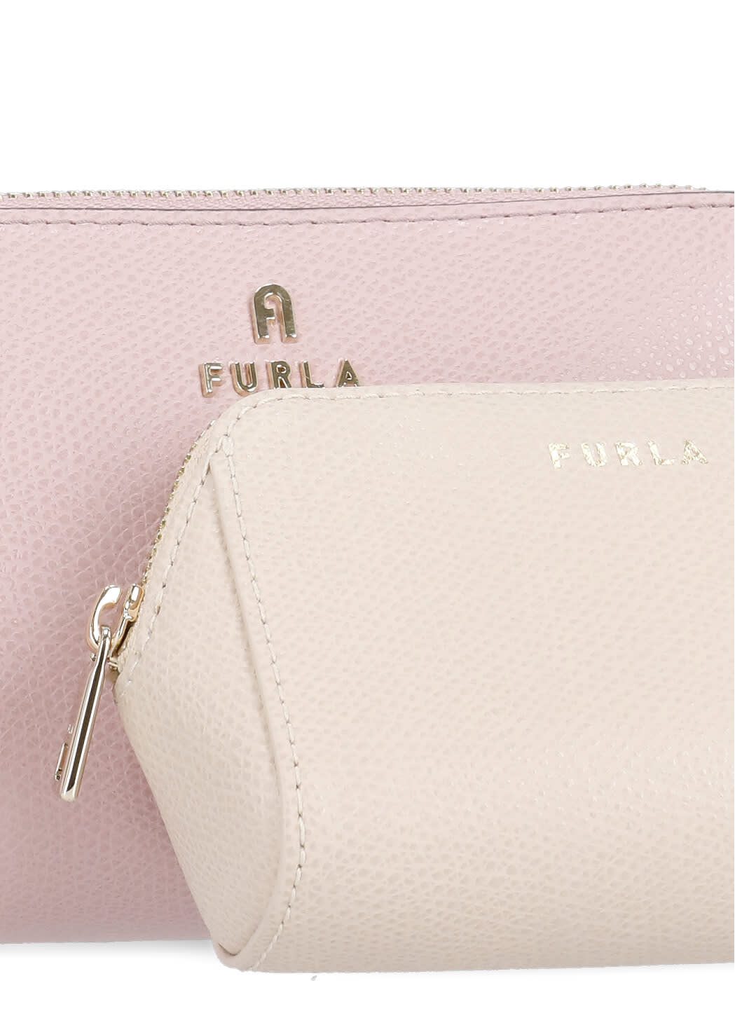 Furla Camelia L Leather Makeup Bag In Pink