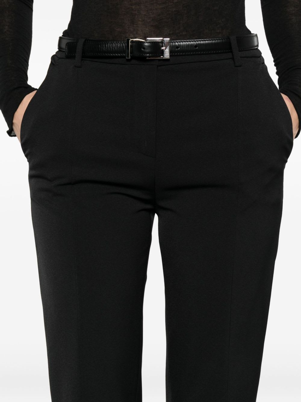 Via Masini 80 Button-fastening Trousers In Black