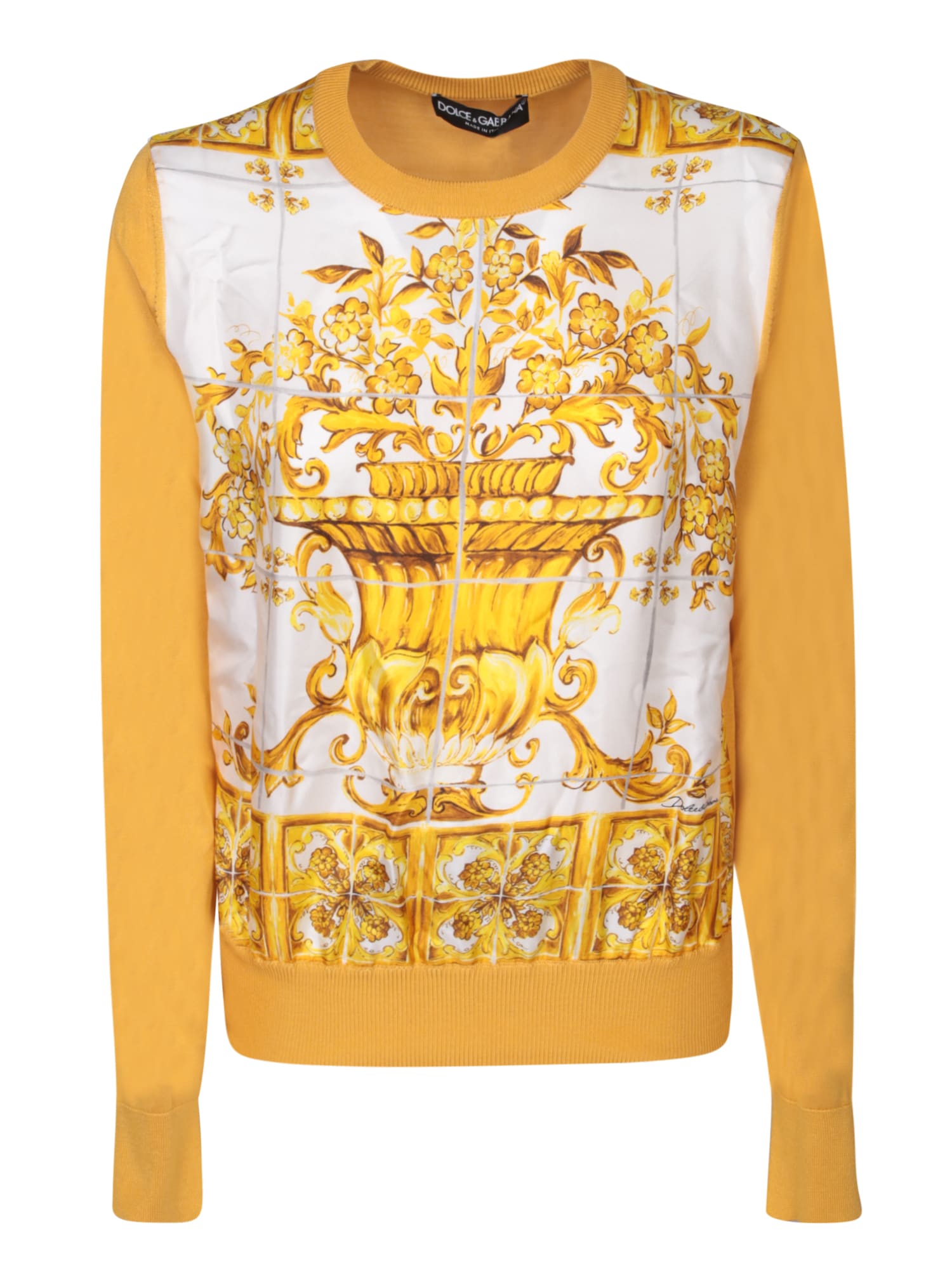 Shop Dolce & Gabbana Maiolica Yellow Sweater