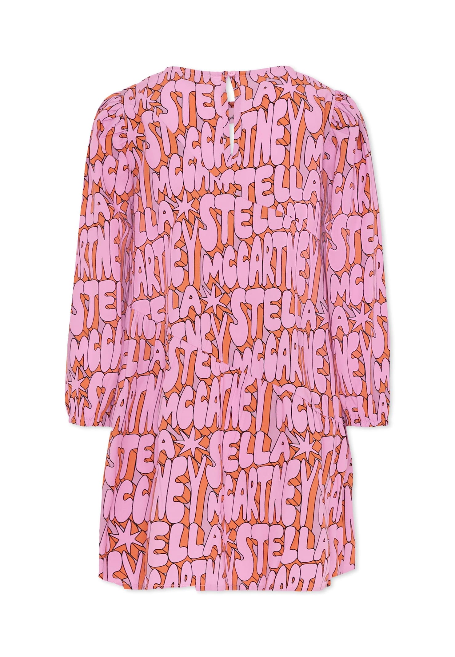 Stella Mccartney Multicolor Dress For Girl With Logo In Pink