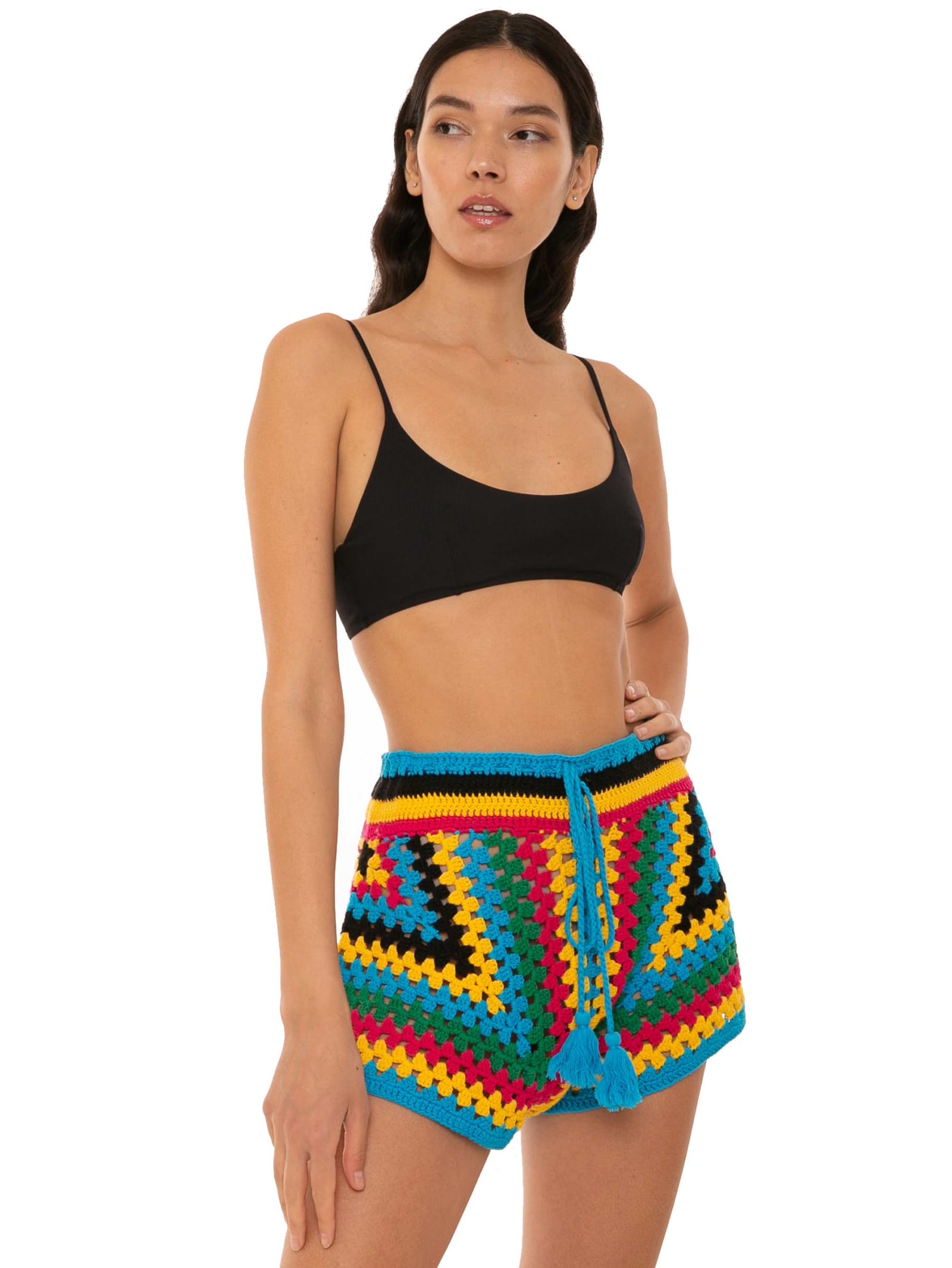 Mc2 Saint Barth Multicolor Crochet Shorts