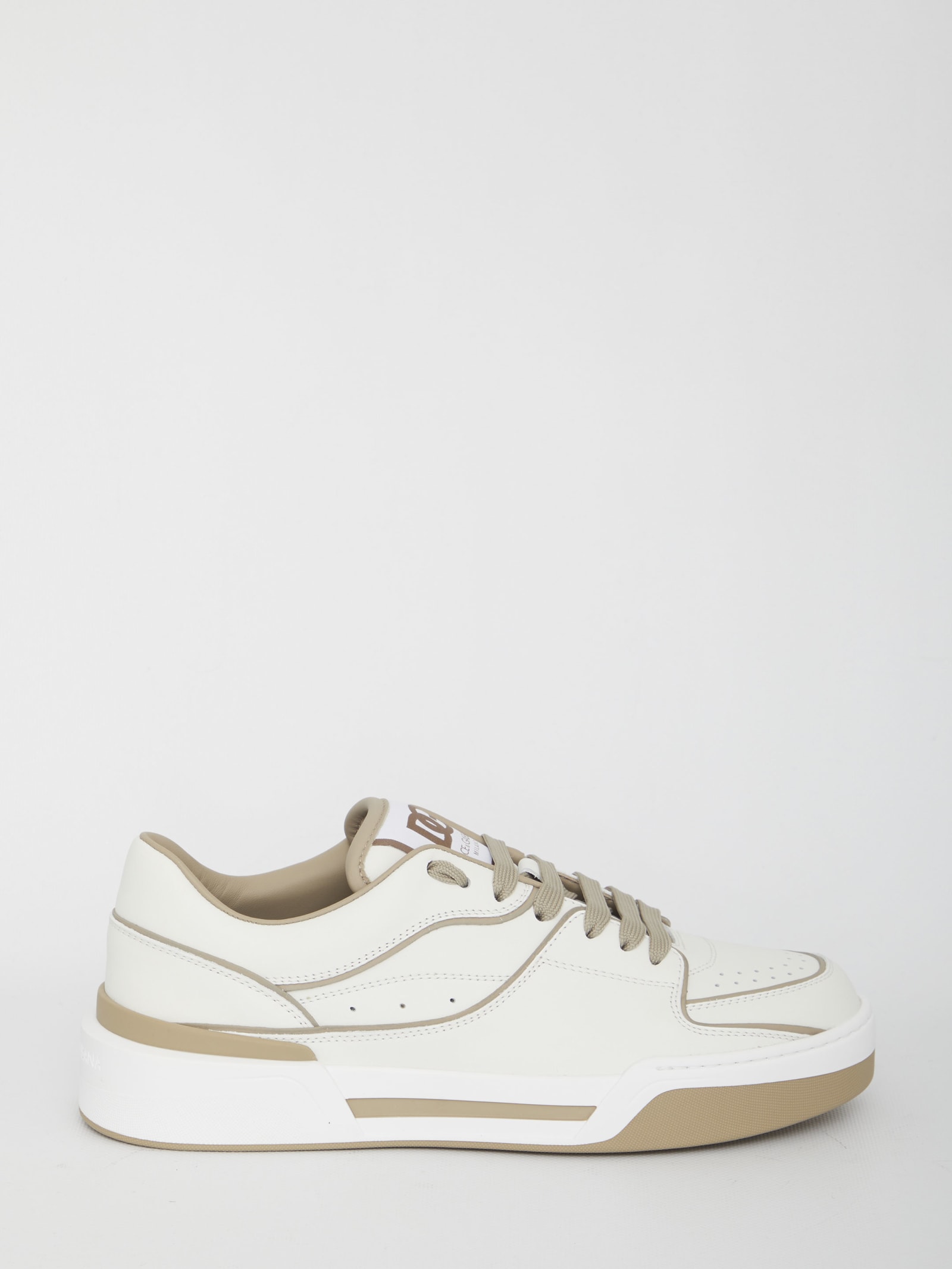 Dolce & Gabbana New Roma White Leather Sneakers In Multicolour