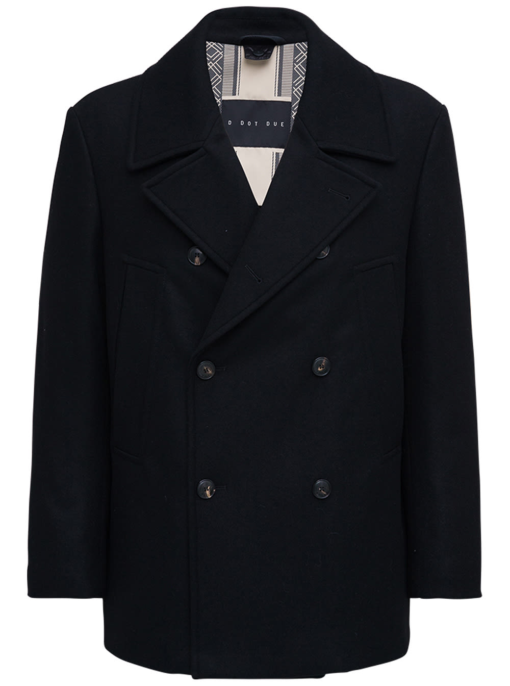 D DOT DUE Torino Double-breasted Black Jacket