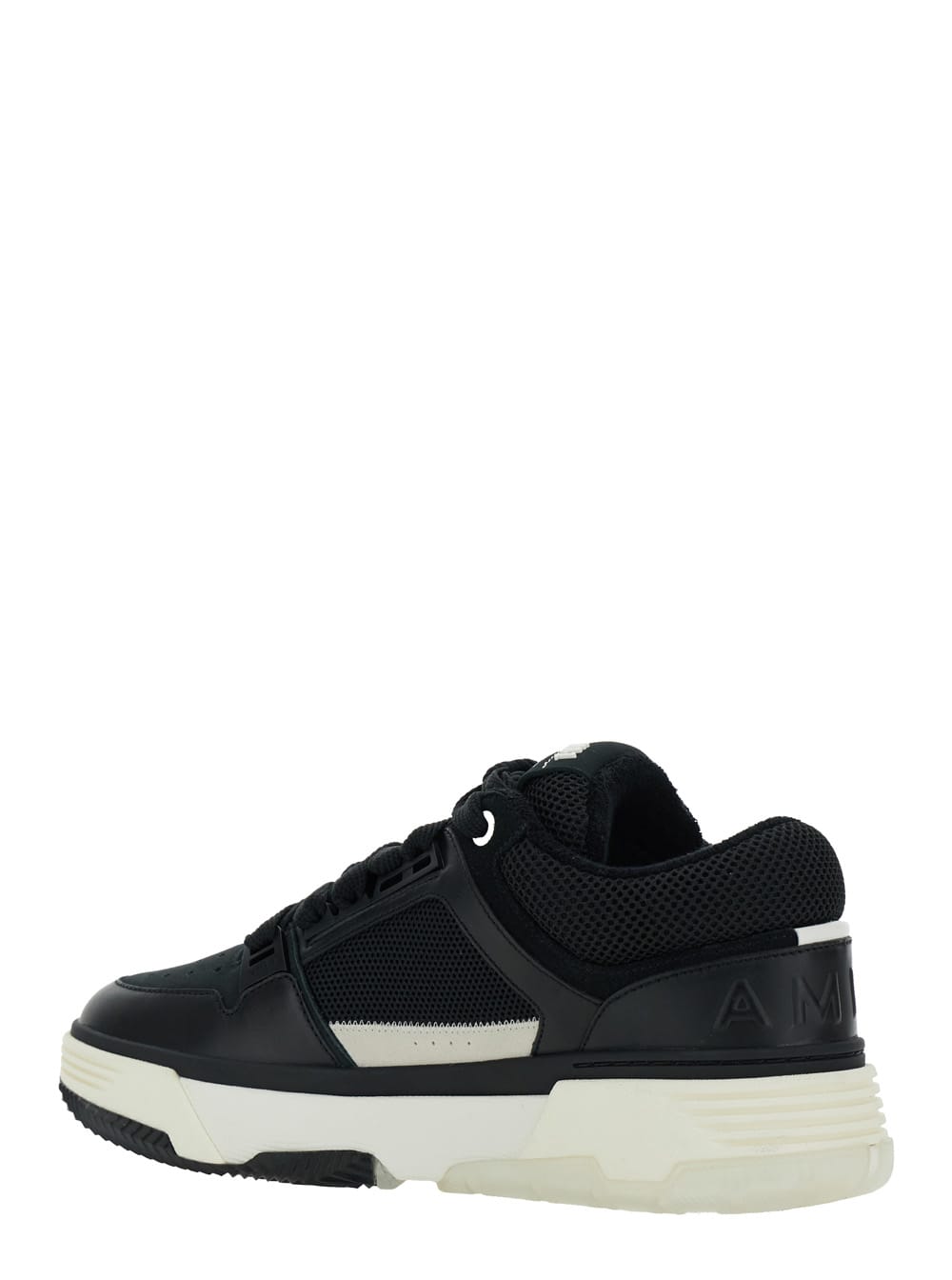 Amiri Black Low Top Sneakers With Logo Patch On The Tongue And Logo Lettering On The Heel In Leather Man In Black