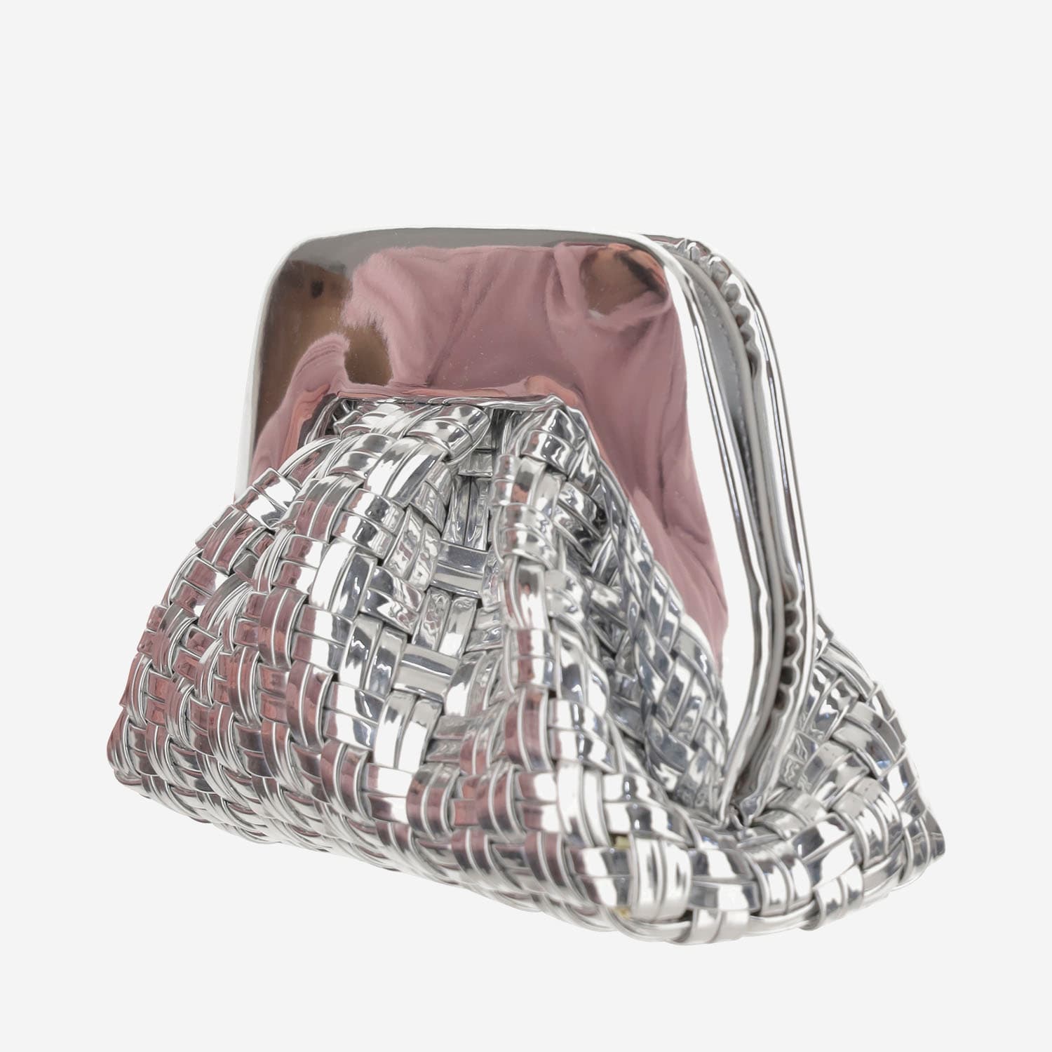 Themoirè Gea Bag With Woven Pattern In Silver