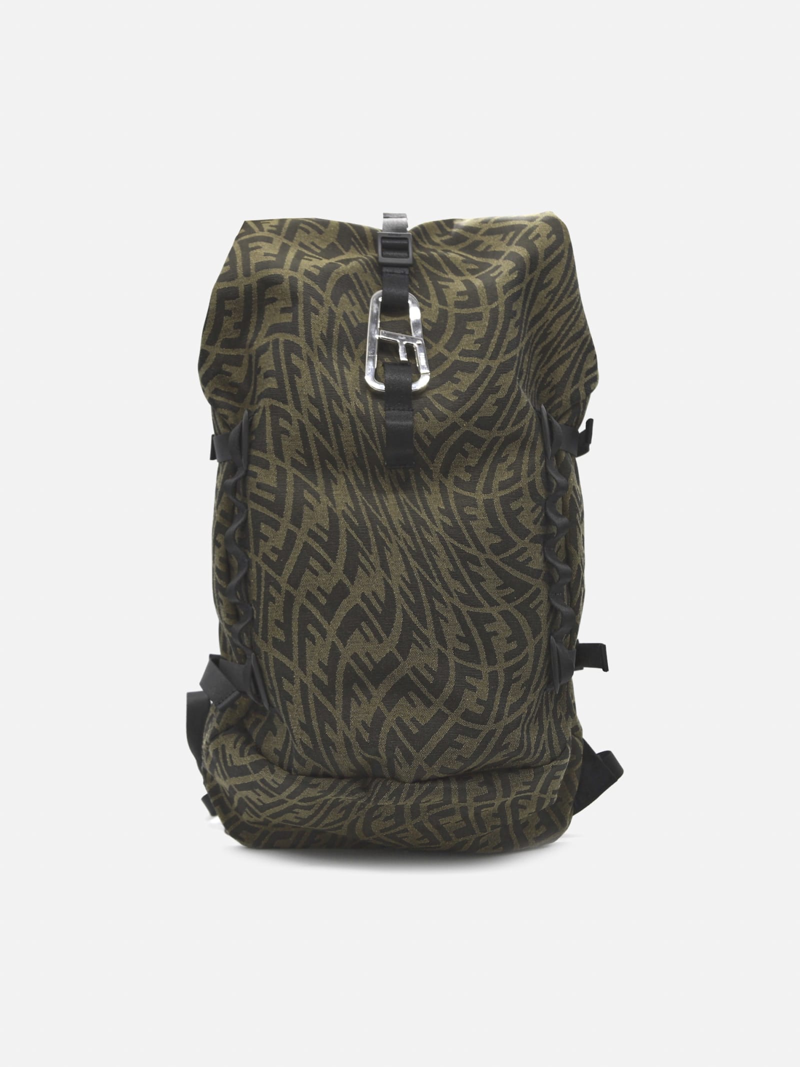 Fendi Ferrino Backpack With All-over Ff Vertigo Motif