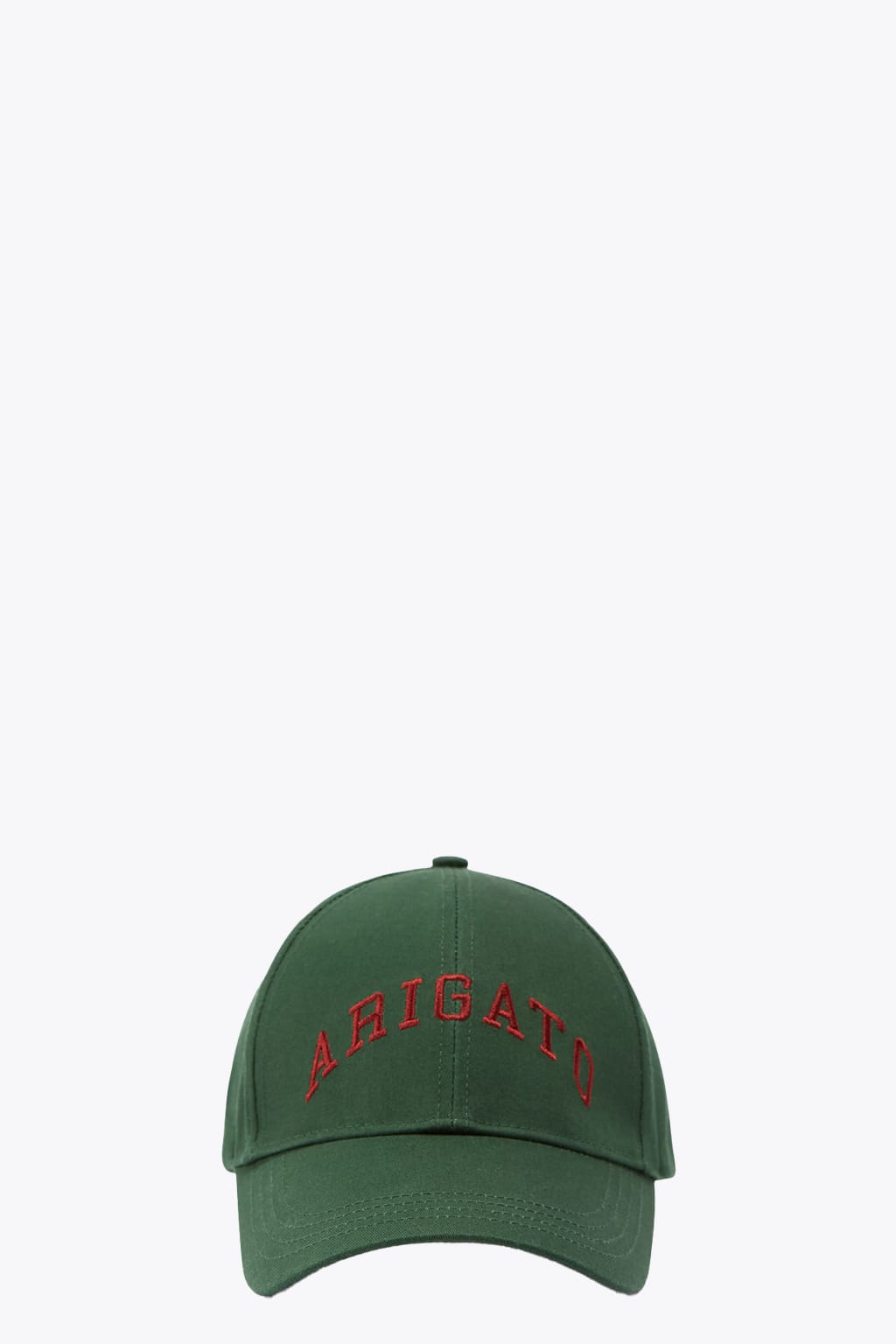 AXEL ARIGATO COLLEGE ARIGATO CAP GREEN CAP WITH RED LOGO EMBROIDERY - COLLEGE ARIGATO CAP