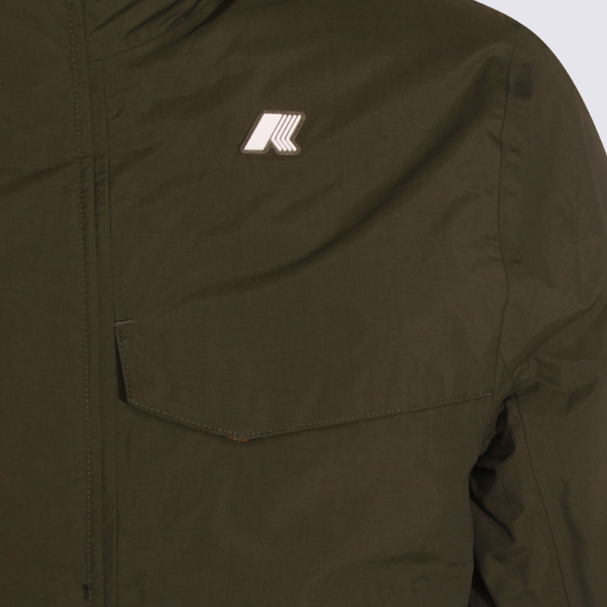 K-way Green Manuel Warm Ottoman Casual Jacket In Green
