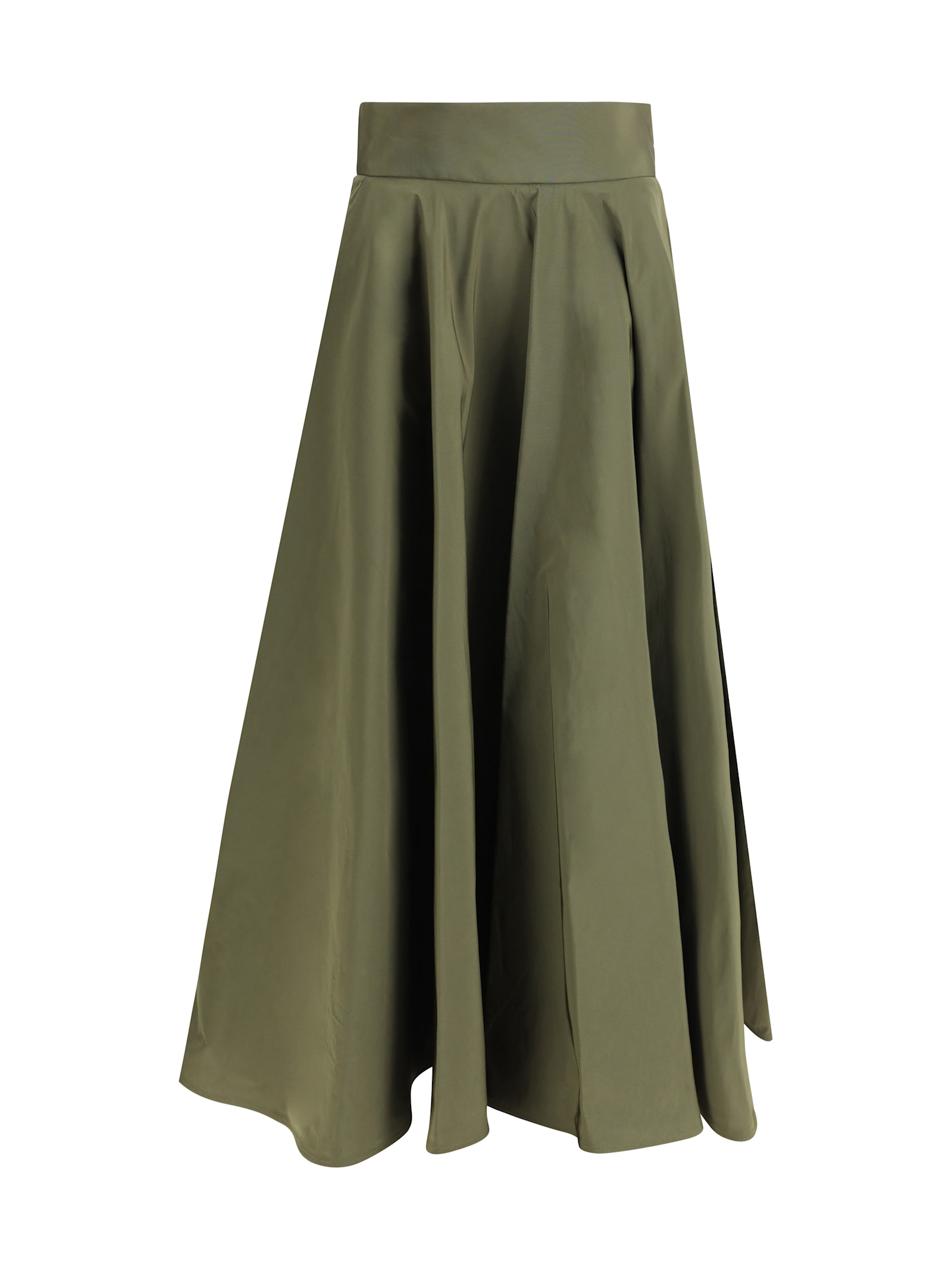 Sara Roka High-waisted Flared Skirt In Green