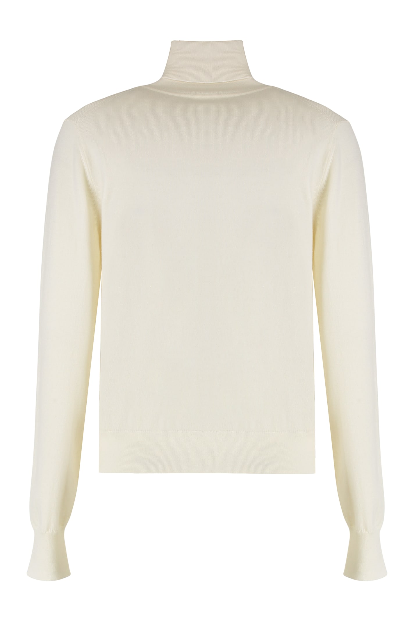 P.a.r.o.s.h . Lime Wool And Cachemire Turtleneck Pullover In White