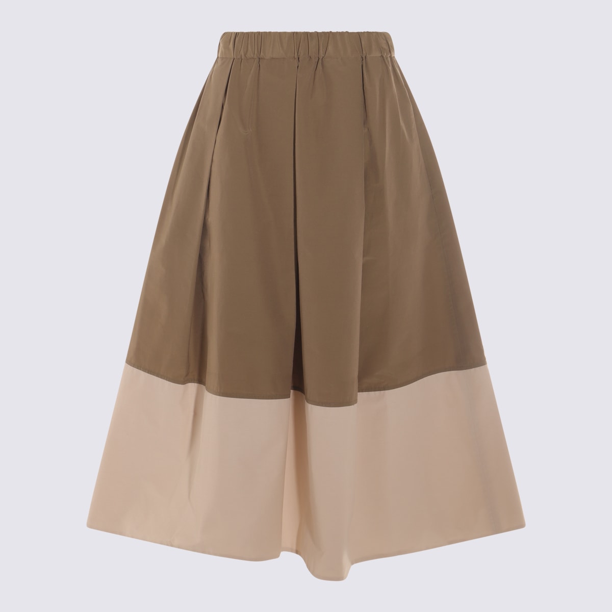 Brown And Cream Cotton Skirt