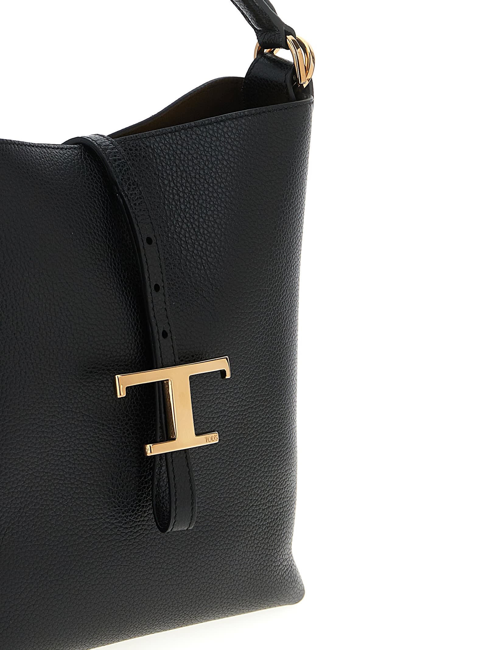Tod's T-timeless Mini Leather Bucket In Black