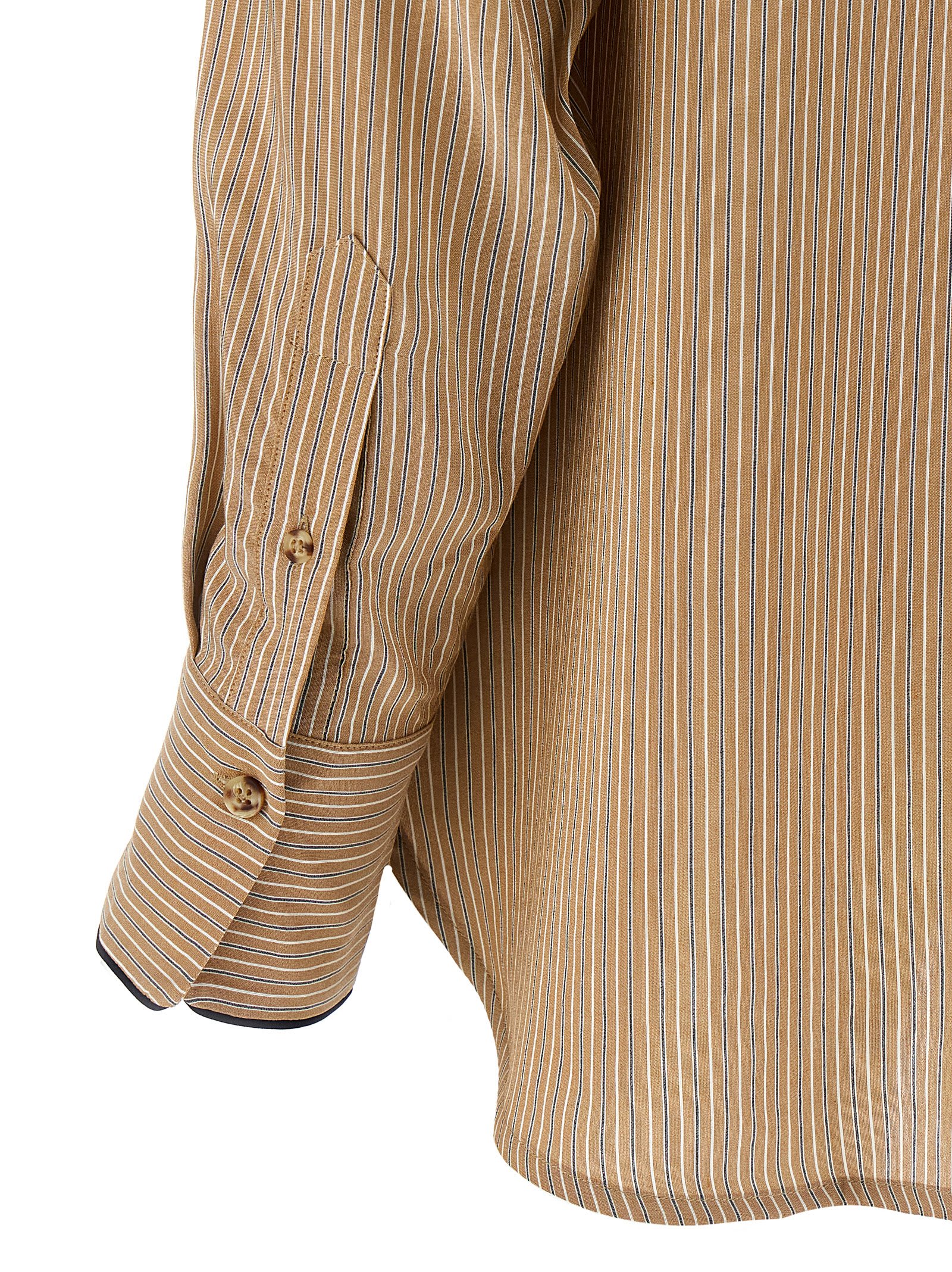 Victoria Beckham Piping Detail Pyjama Shirt And Blouse Brown In Brown