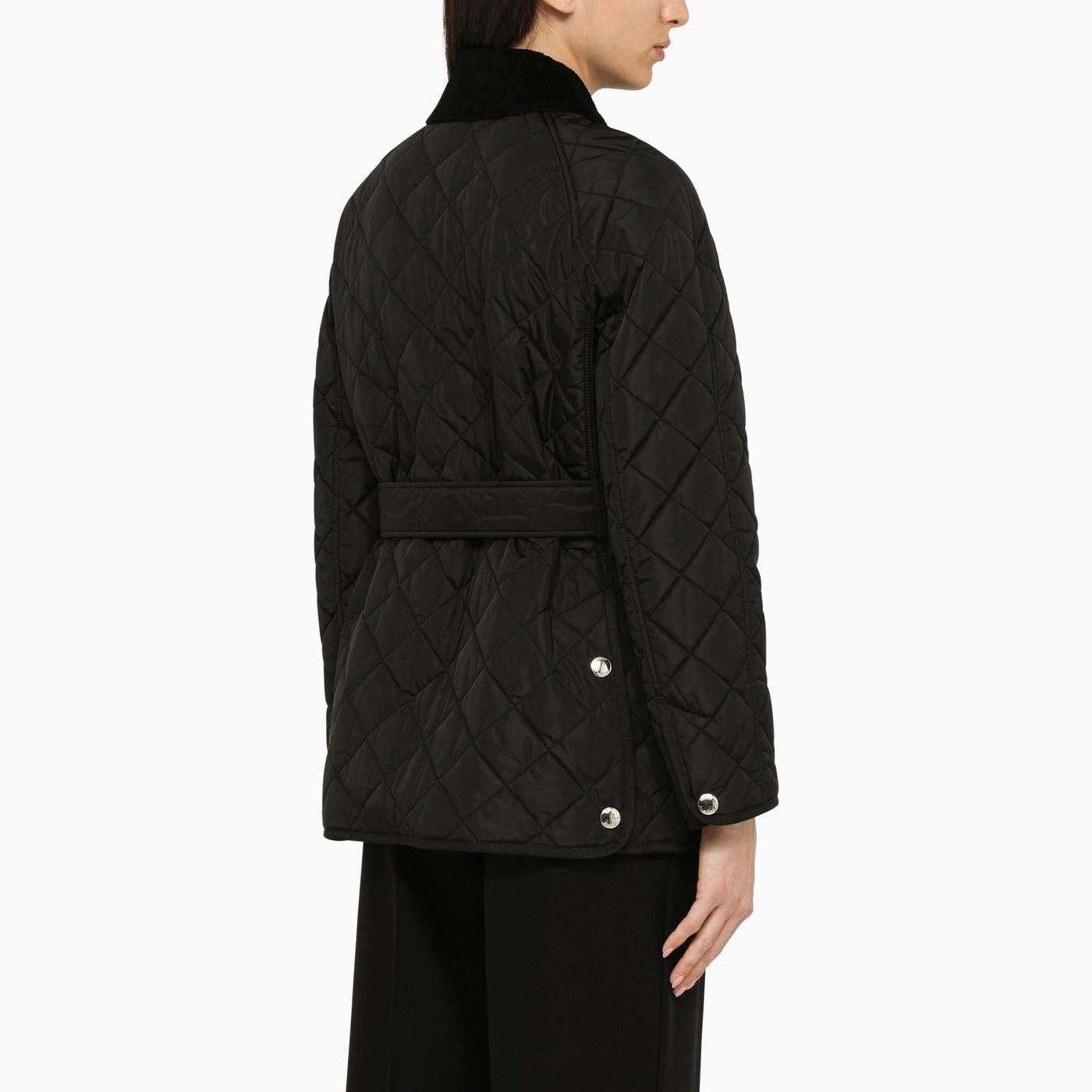 Shop Burberry Black Quilted Nylon Jacket
