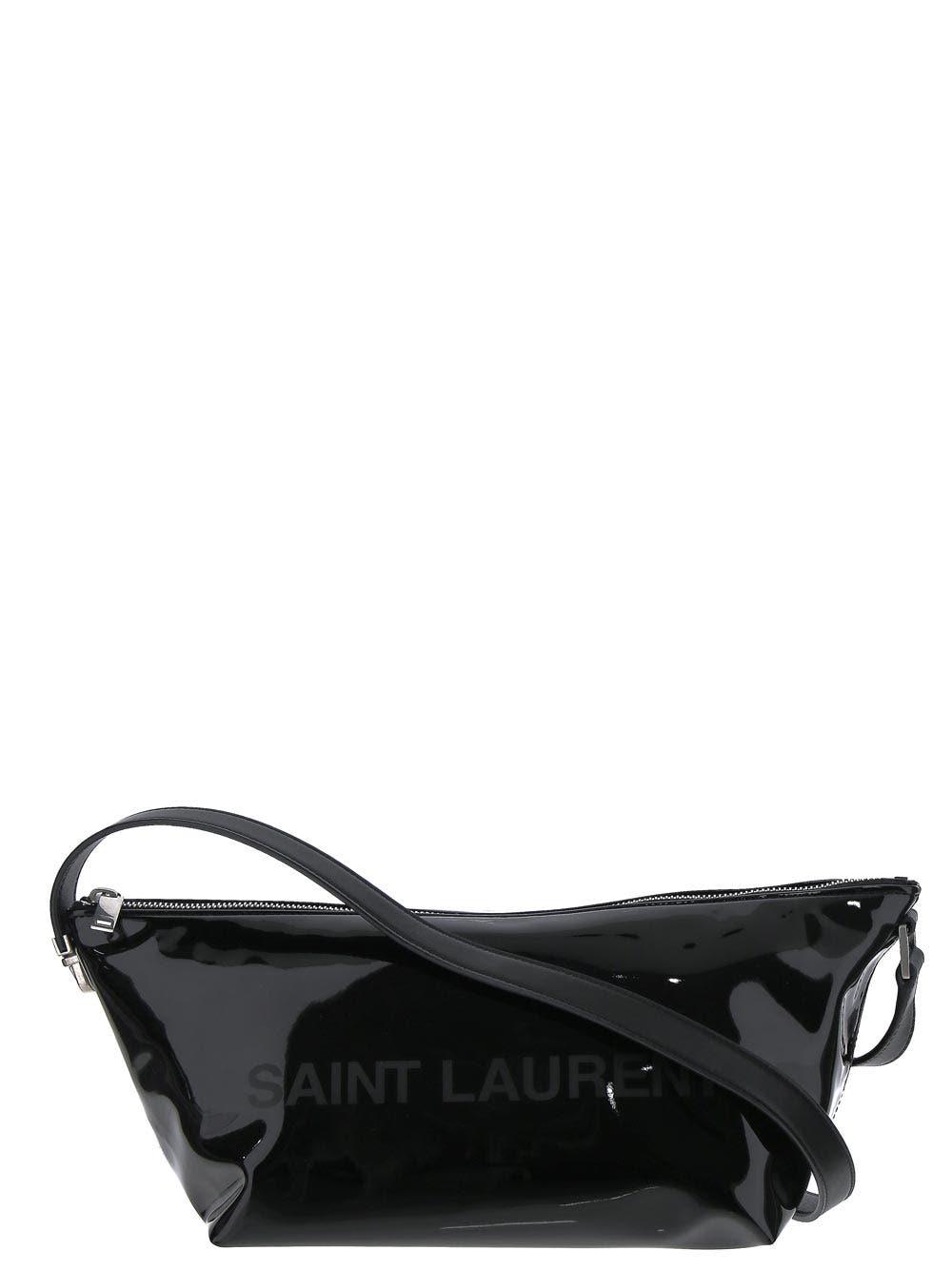 Saint Laurent Black Printed Logo Shoulder Bag