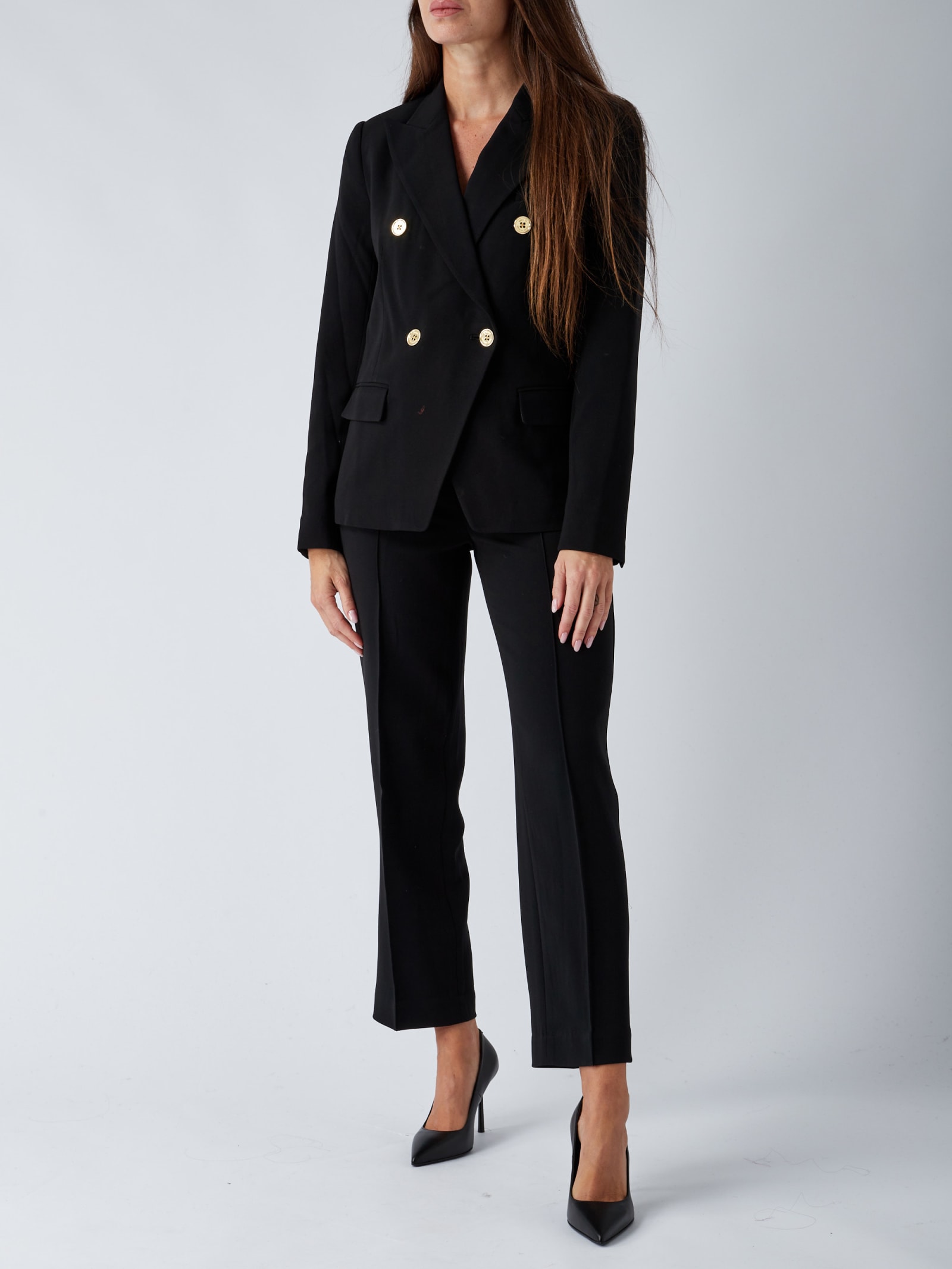 Michael Michael Kors Cropped Straight-leg Trousers In Nero
