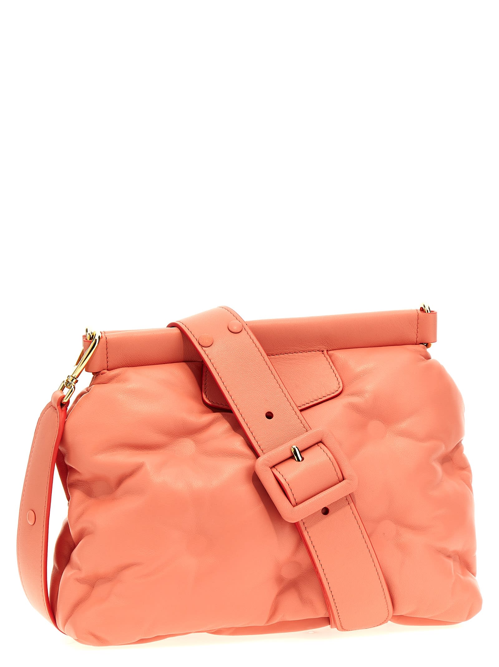 Shop Maison Margiela Glam Slam Classique Small Clutch In Coral Red