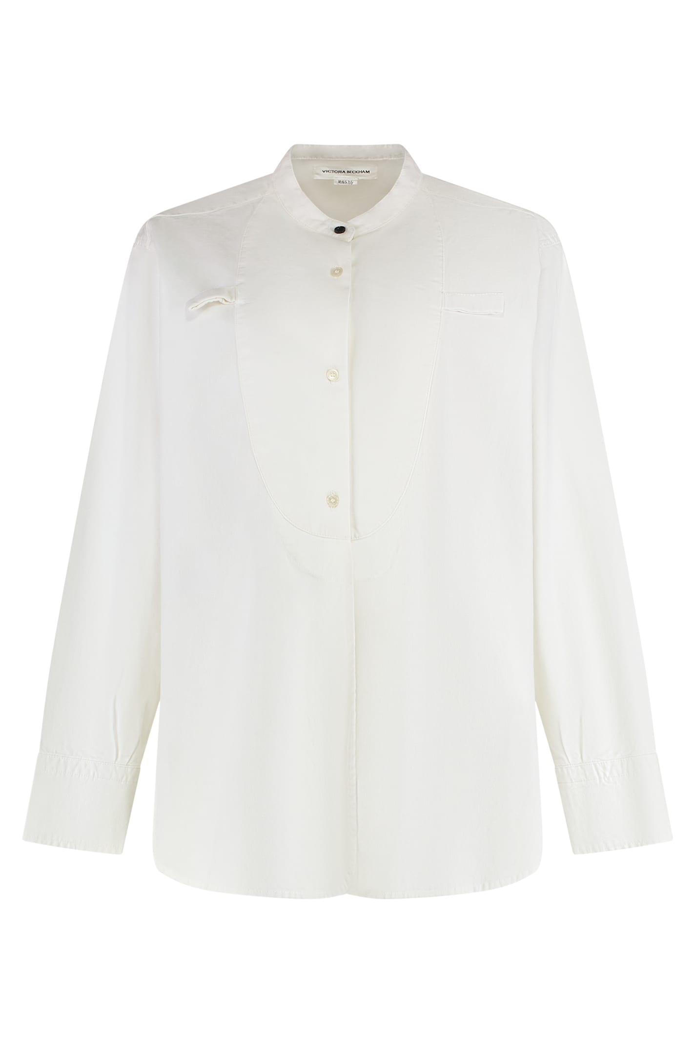 Victoria Beckham Cotton Shirt With Buttoned Cuffs And Chest Pocket
