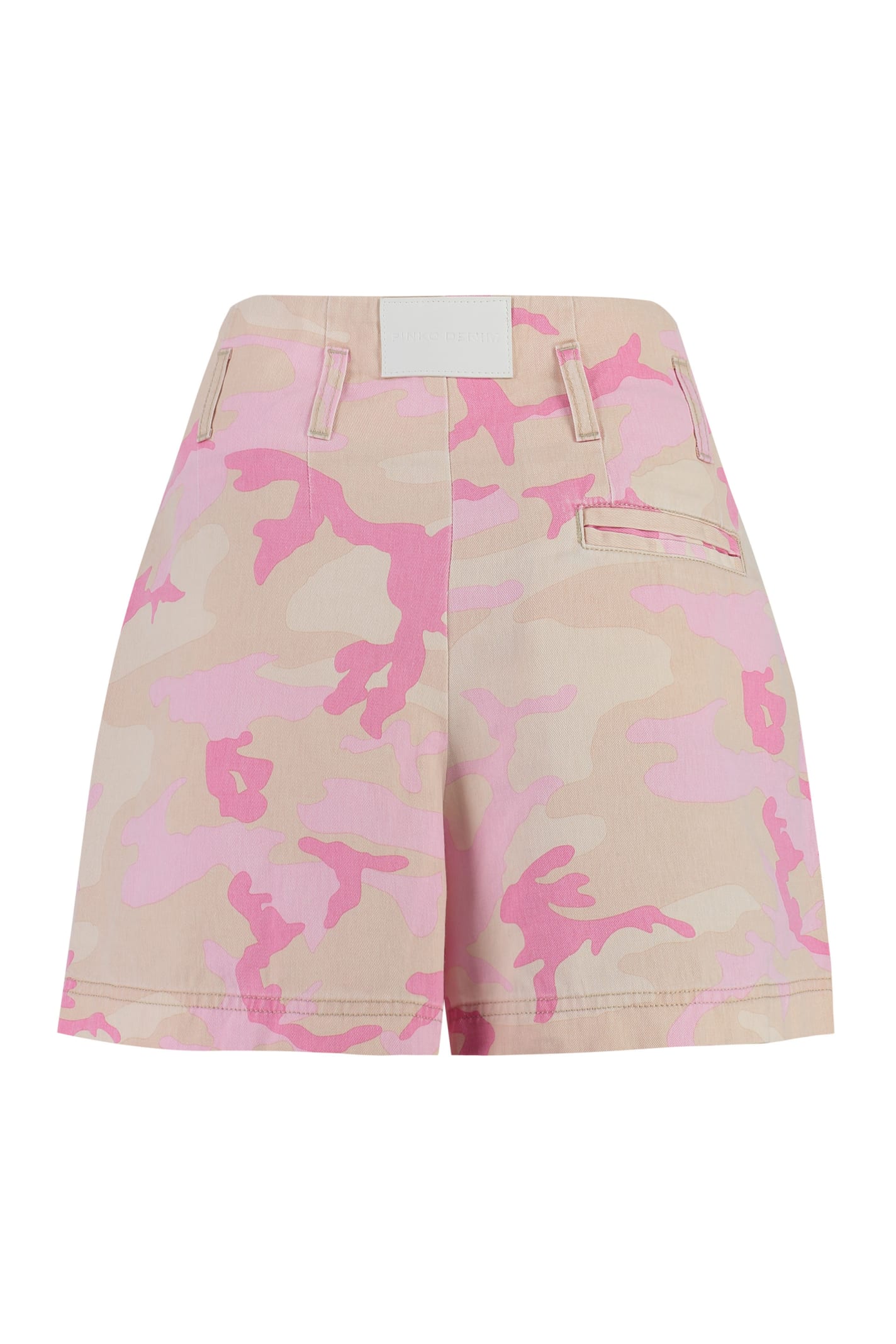 Shop Pinko Golf Printed Cotton Shorts In Pink