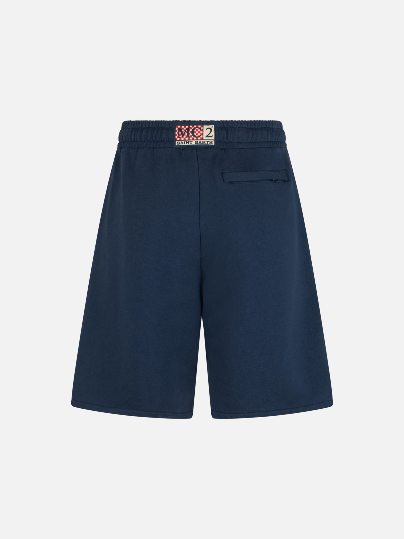 Mc2 Saint Barth Randle Cotton Track Shorts In Blue