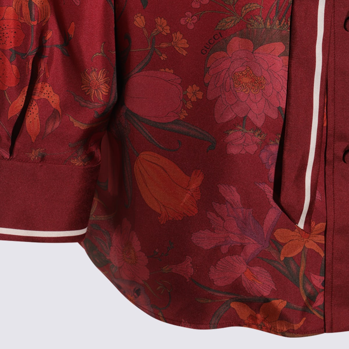 Gucci Silk Floral Shirt In Pink