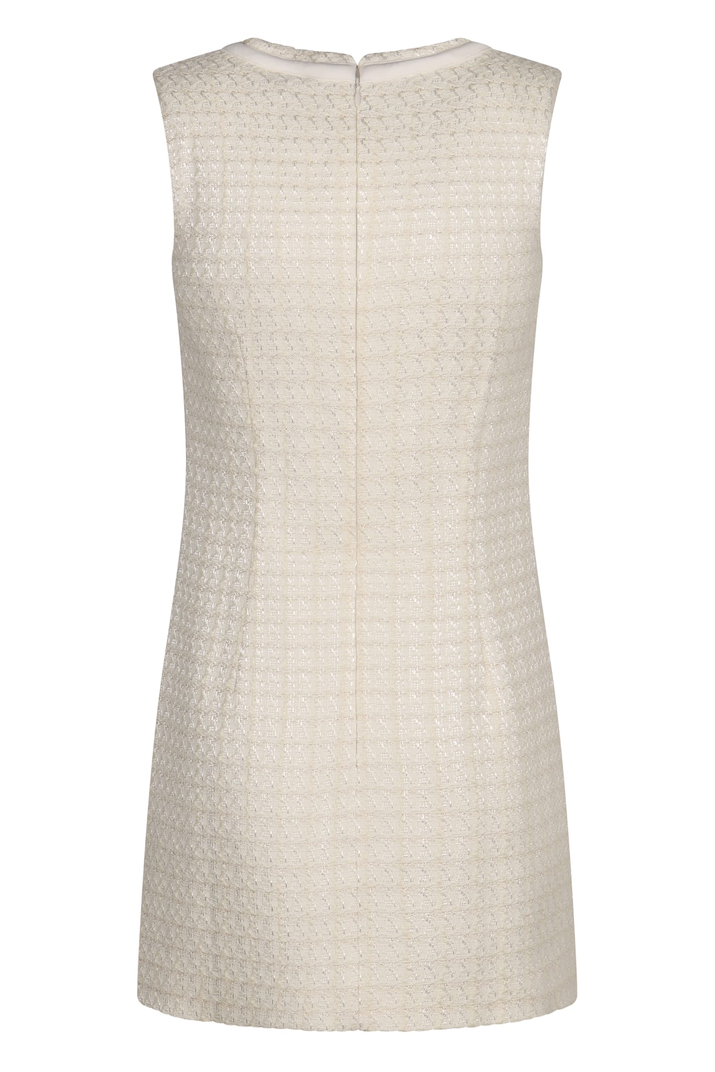 Self-portrait Self Portrait Bouclé Short Dress In Panna