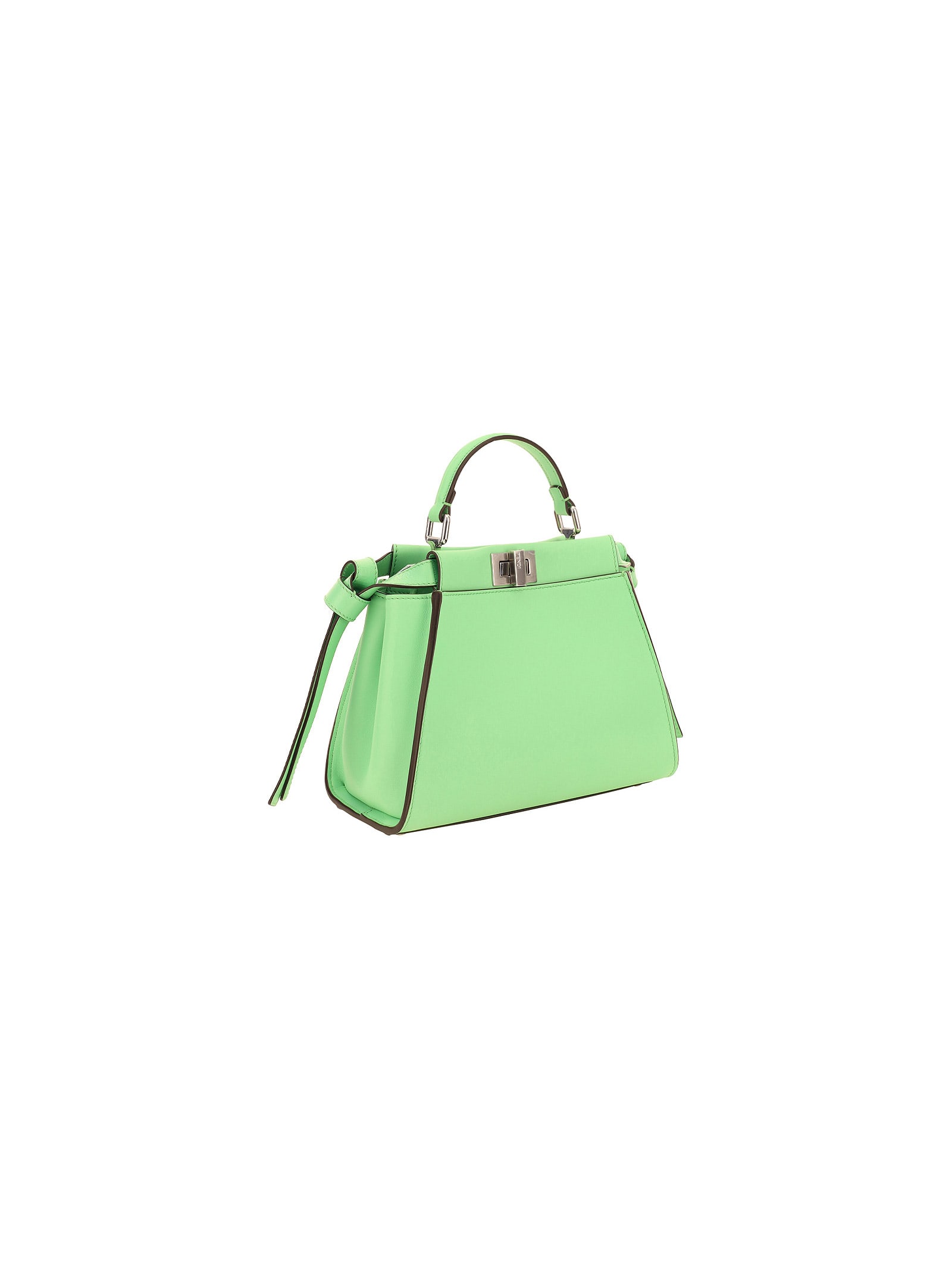 Shop Fendi Peekaboo Mini Hand Bag In Green