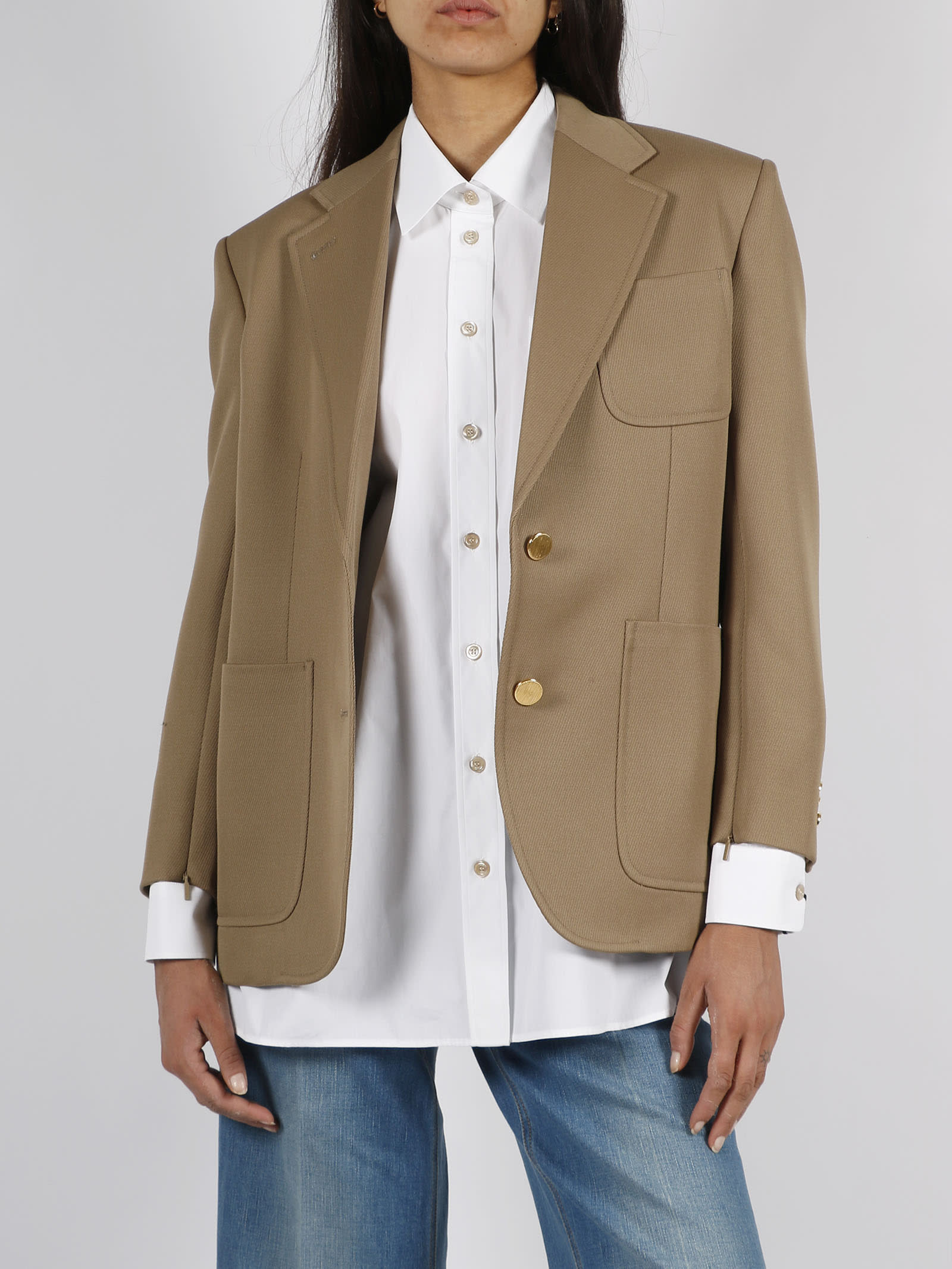 Gucci Horsebit Wool Jacket In Brown