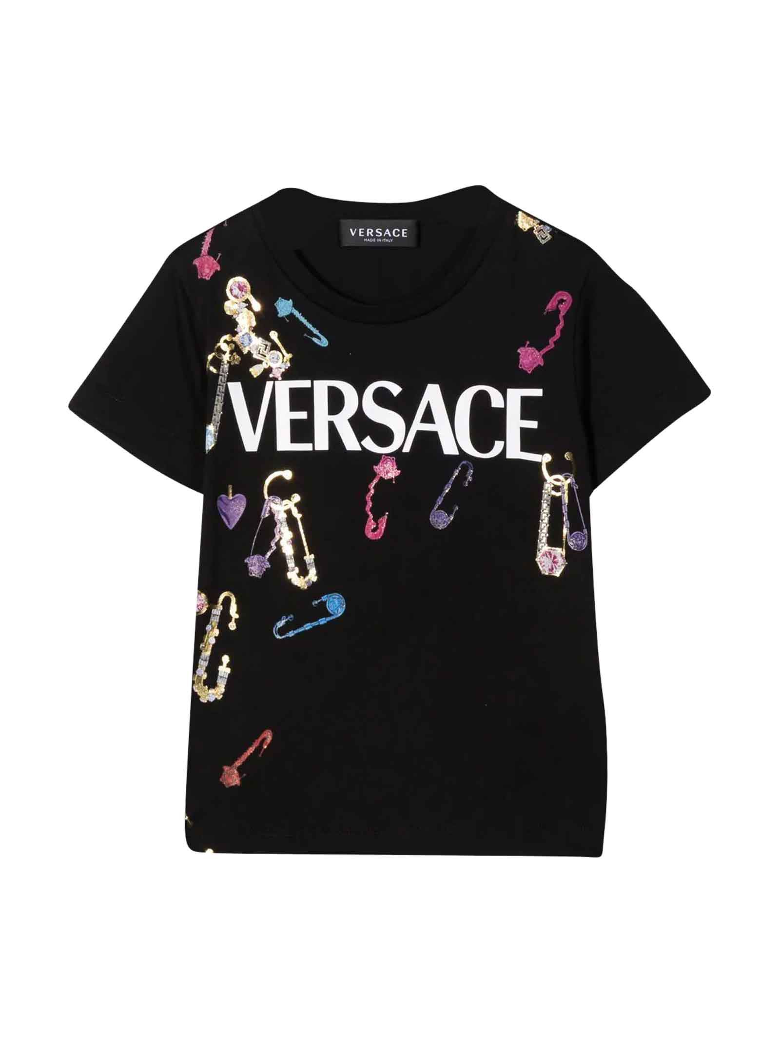 Versace Black T-shirt. unisex Kids.