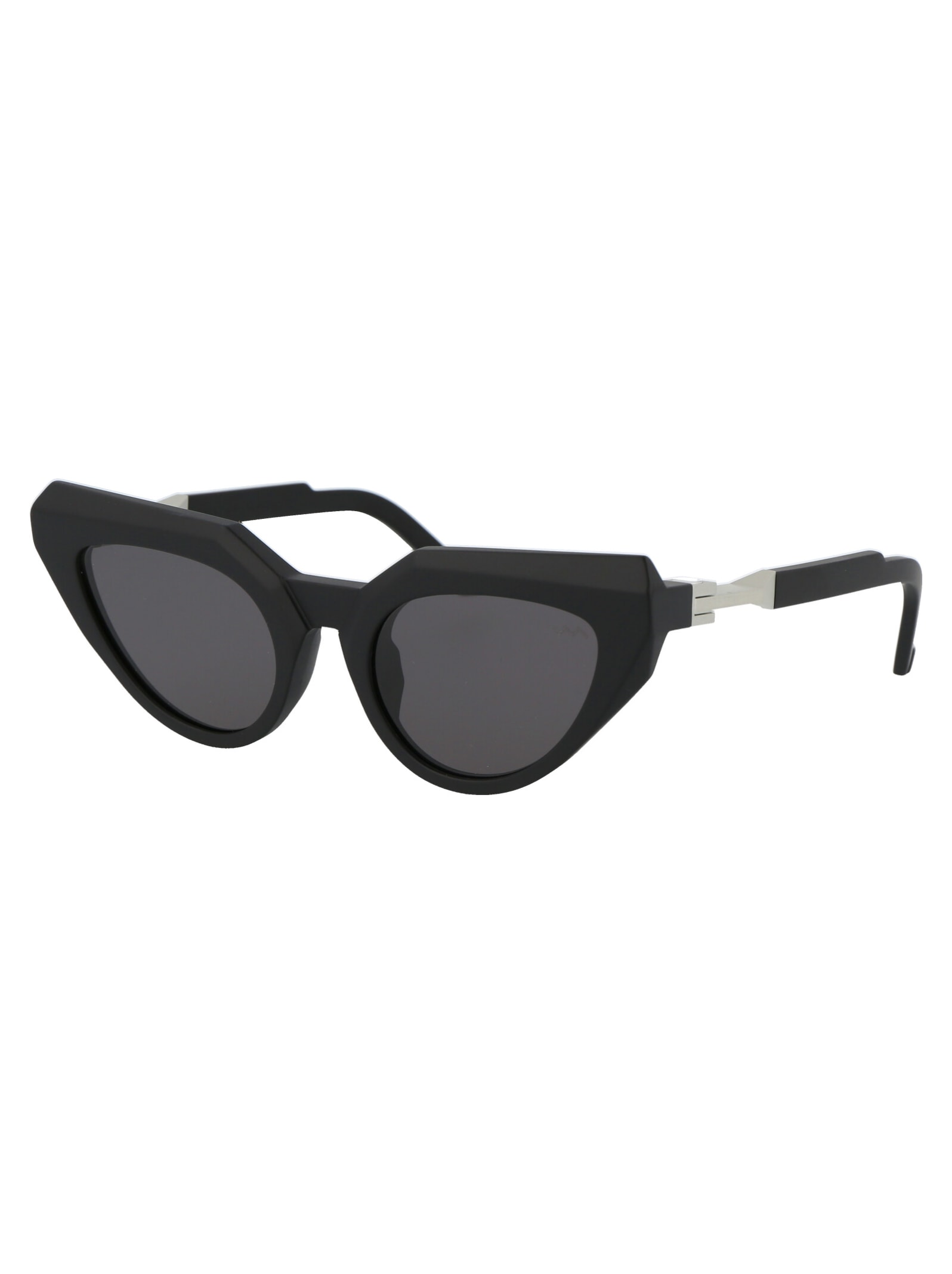 Shop Vava Bl0028 Sunglasses In Matte Black|silver Flex Hinges|black Lenses
