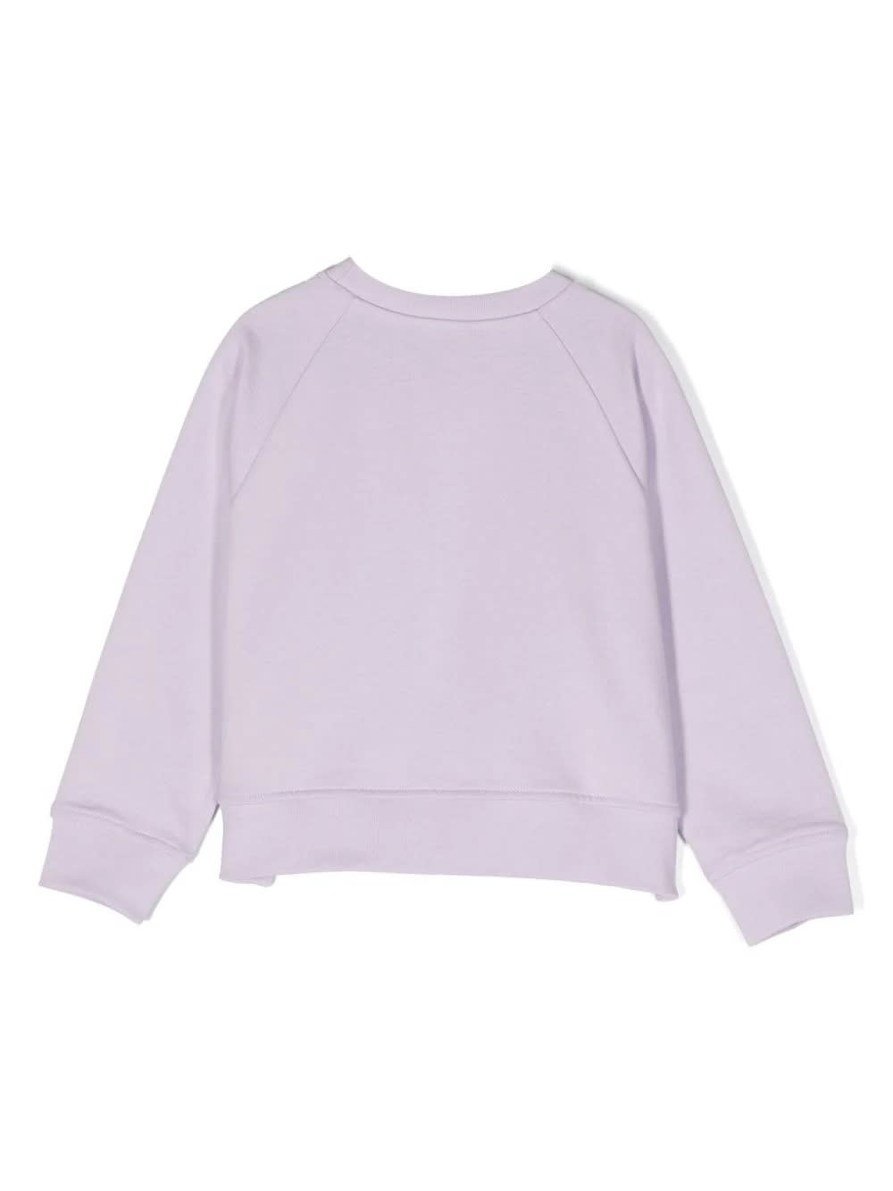 Shop Stella Mccartney Lilac Sweatshirt With Metallic Logo Disc In Purple