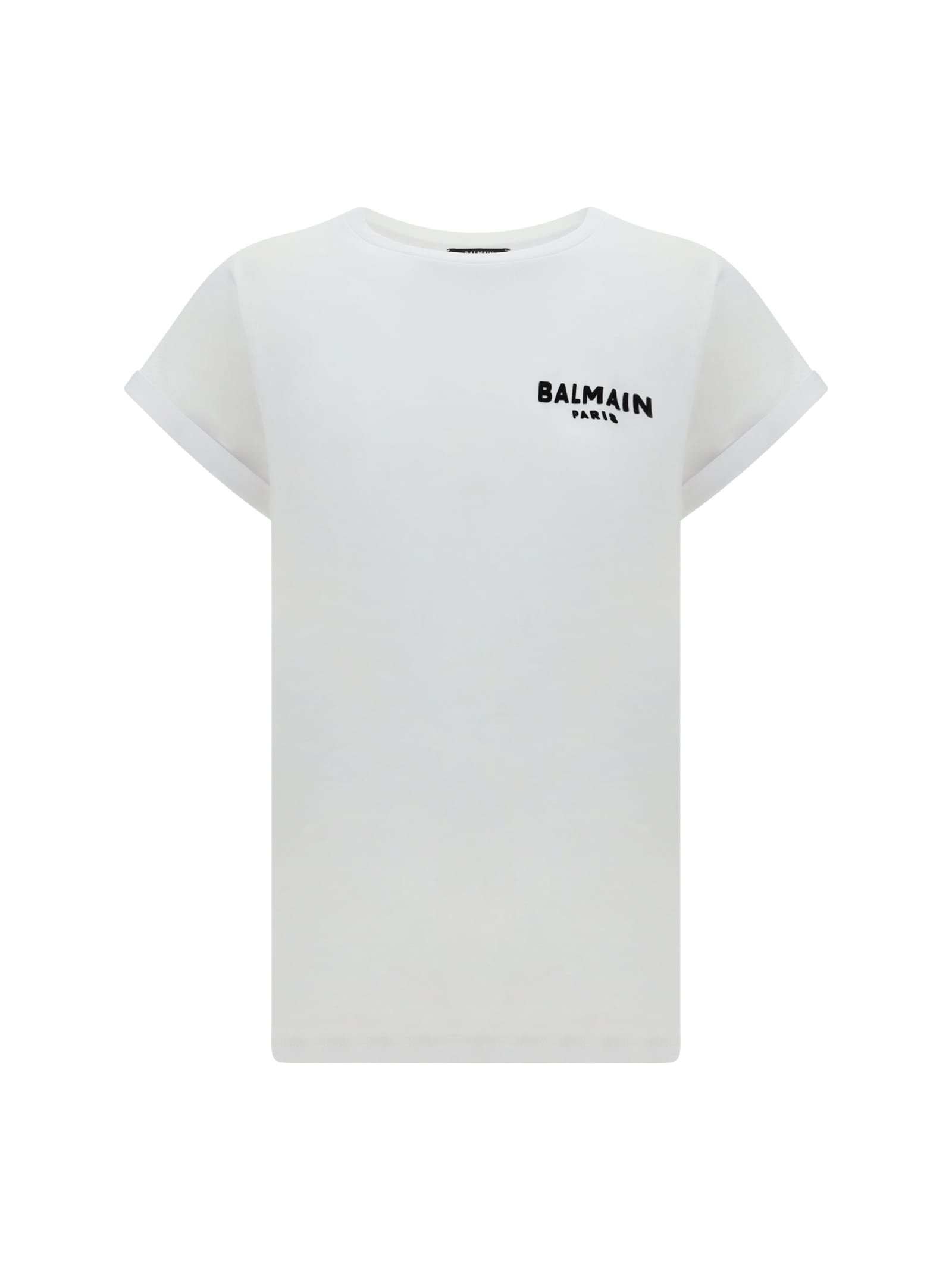 Shop Balmain T-shirt In Gab Blanc/noir