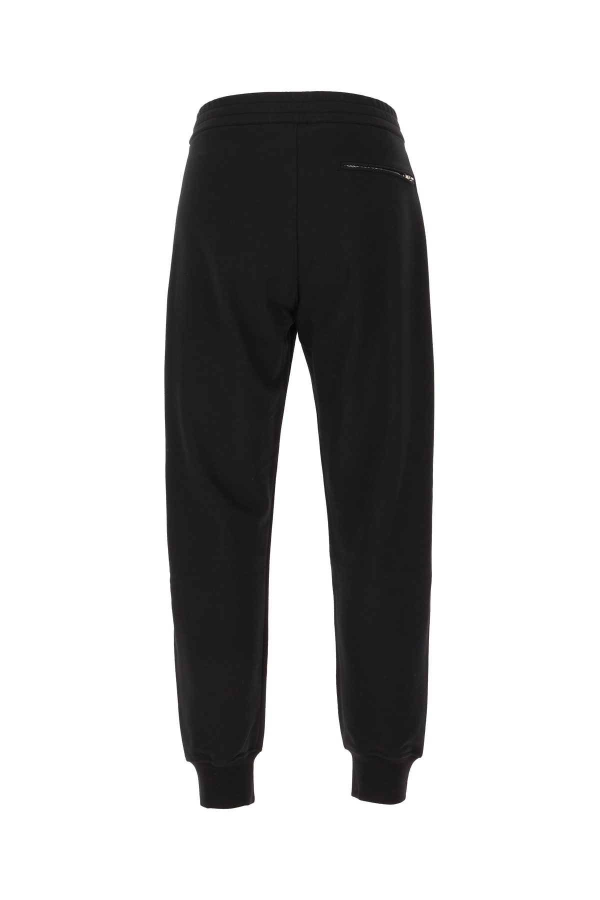 Shop Alexander Mcqueen Black Cotton Joggers In Black Lust Red