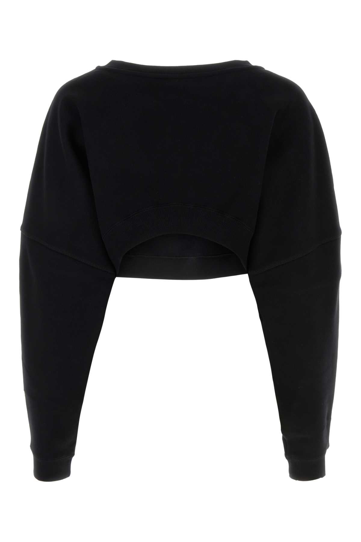Saint Laurent Black Cotton Sweatshirt In Noir
