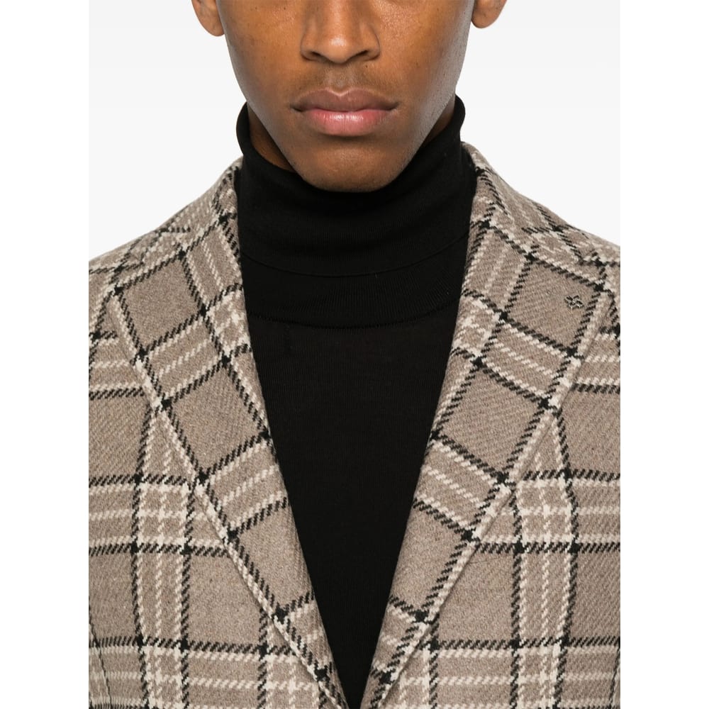 Tagliatore Checked Blazer In Brown