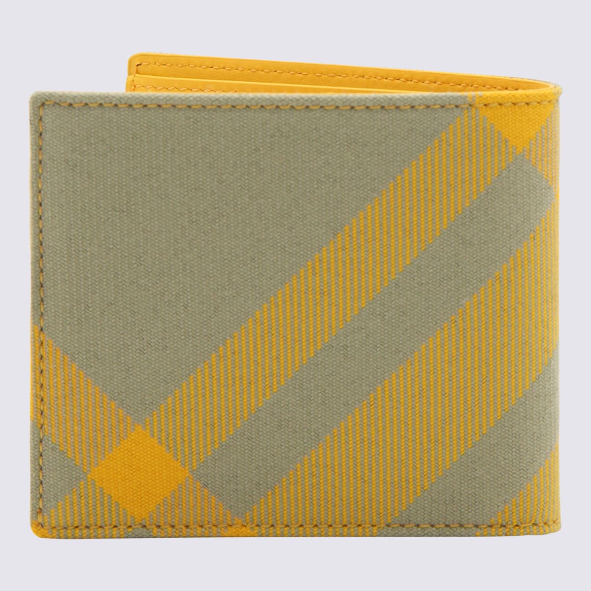 Shop Burberry Hunter Leather Check Bifold Wallet