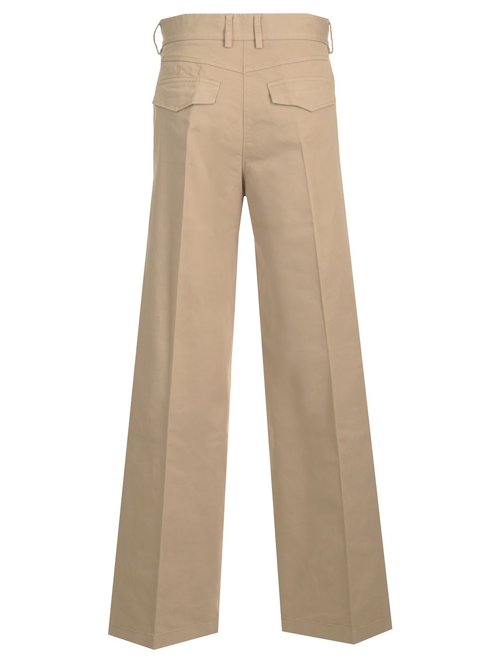 Shop Forte Forte Soft Cotton Twill Trousers In Beige