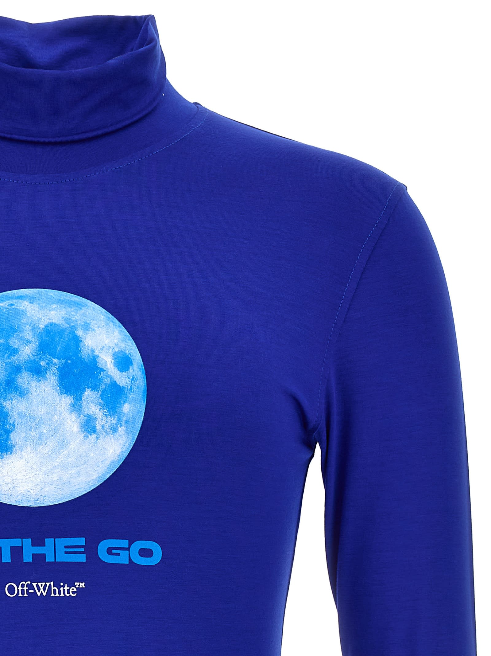 Shop Off-white On The Go Moon Turtleneck Sweater In Blue