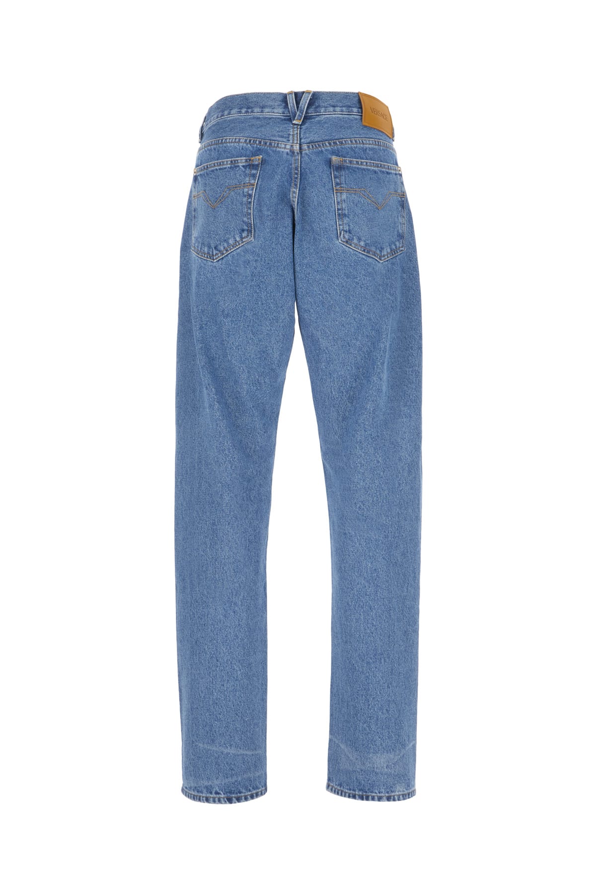 Shop Versace Denim Jeans In Faded Light Blue