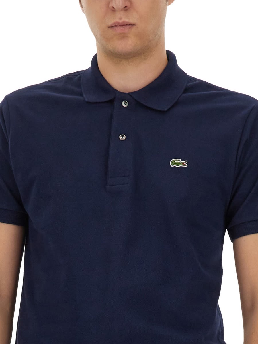 Shop Lacoste Polo With Logo In Blu