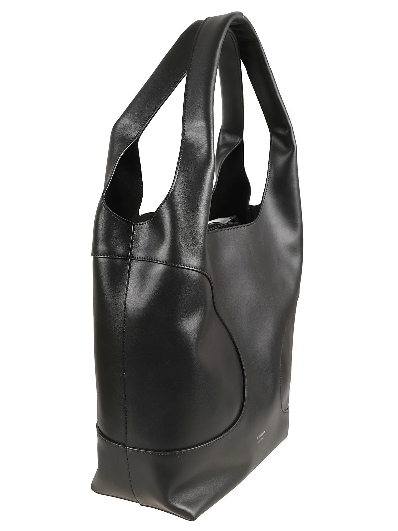 Shop Ferragamo Cut Out Shoulder Bag In Black