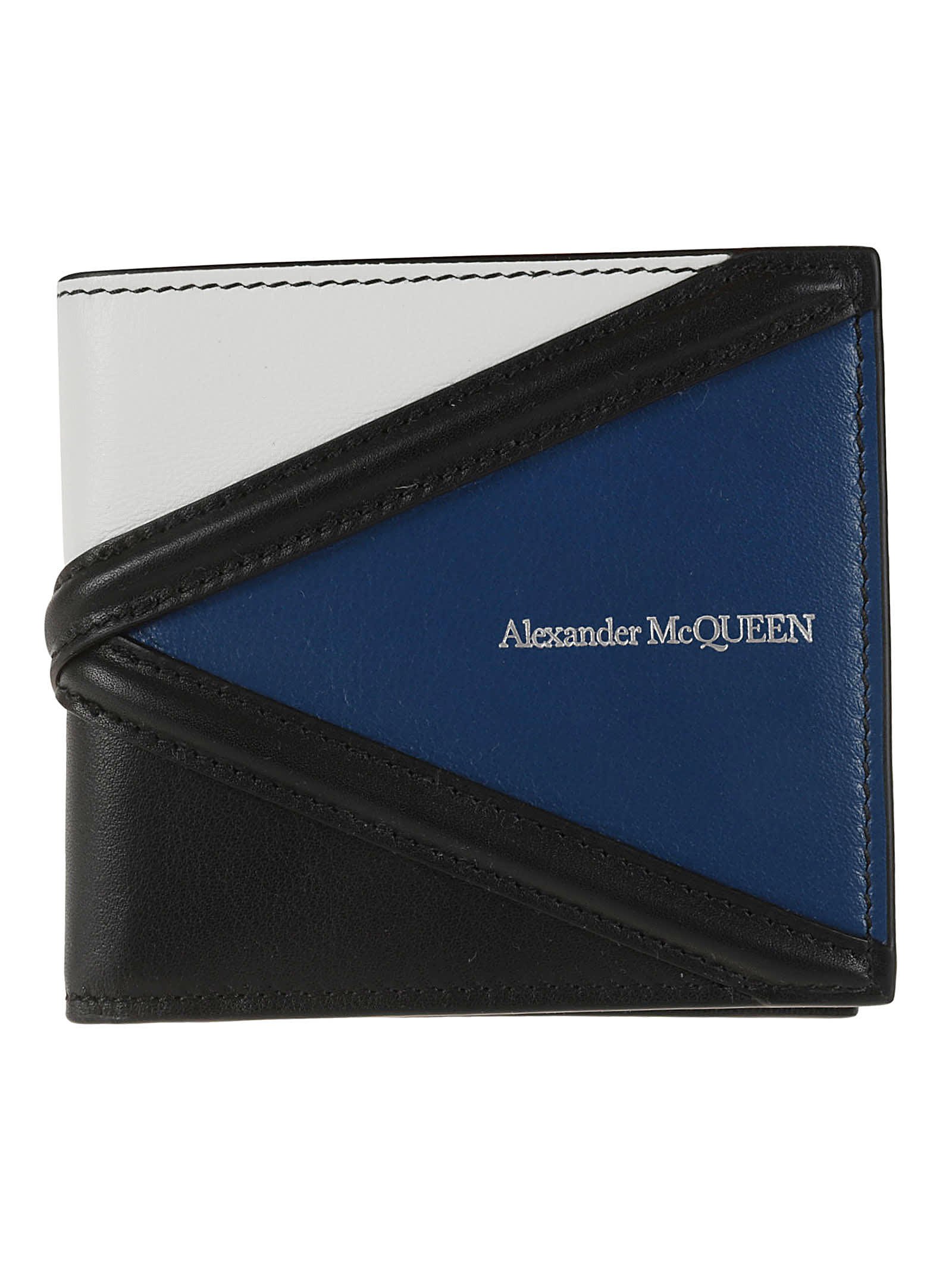 Alexander Mcqueen Logo Stitch Detail Billfold Wallet In Ivory