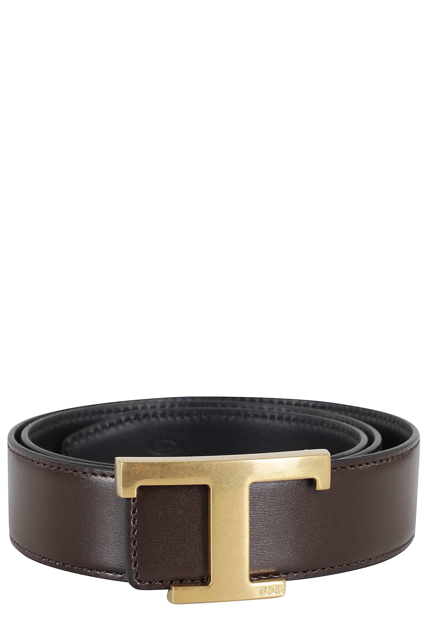Tod's T Timeless Reversible Belt In Zih Marrone Nero
