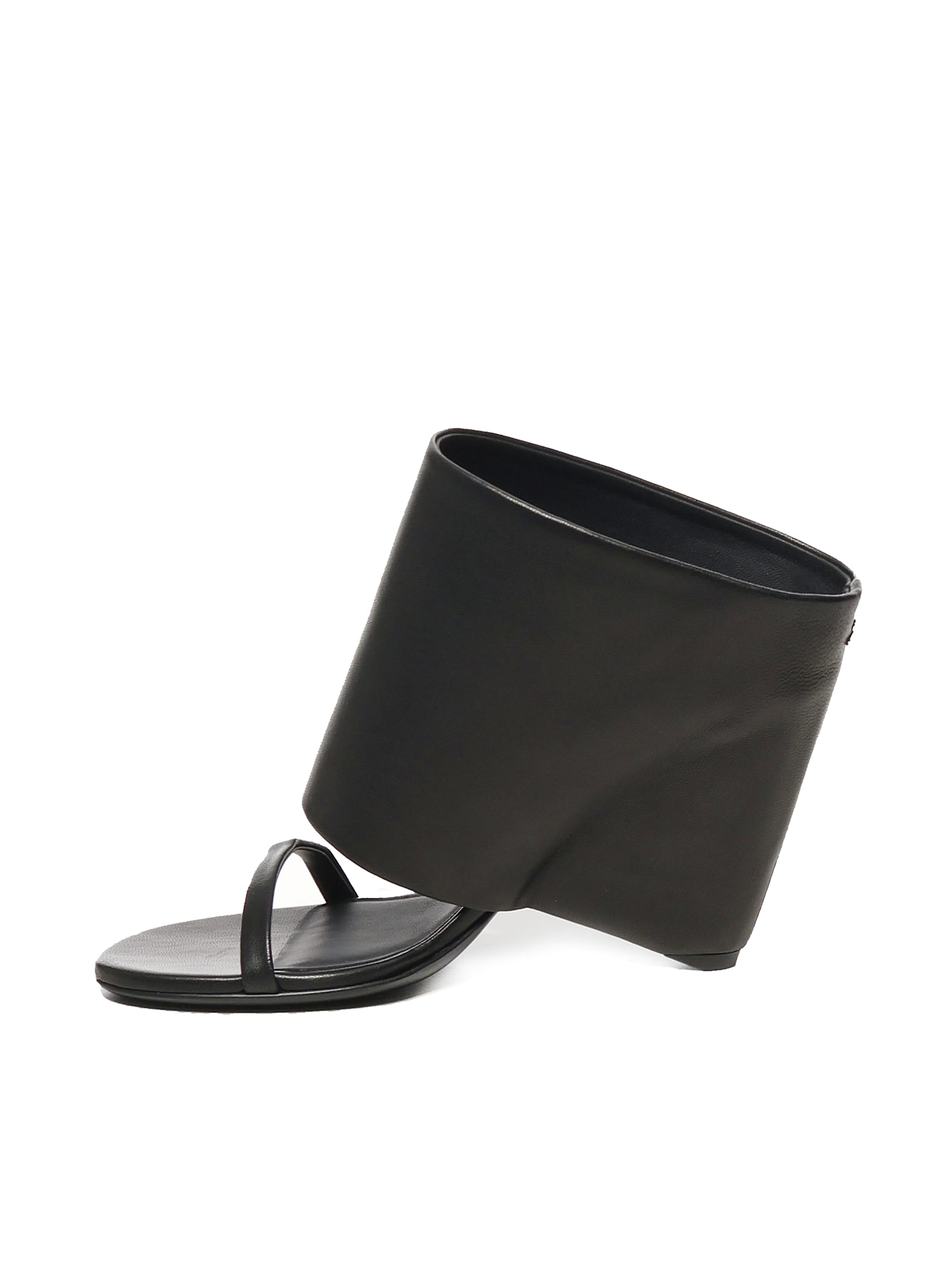 Shop Courrèges Leather Wedge Mules