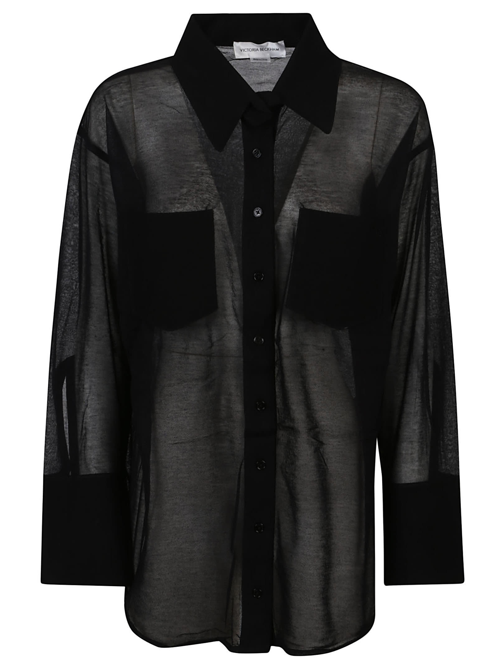 Shop Victoria Beckham Pocket Detail Shirt In Black